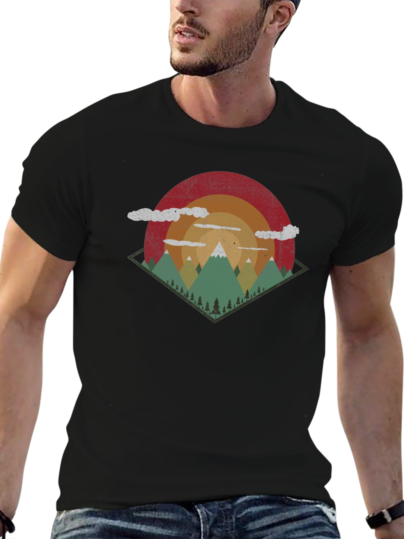 Retro Mountain T-Shirt - Adventure Awaits
