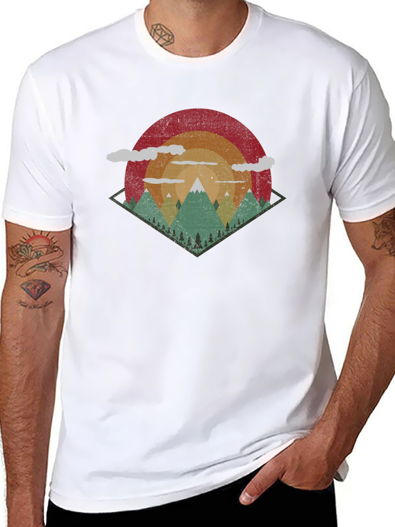 Retro Mountain T-Shirt - Adventure Awaits