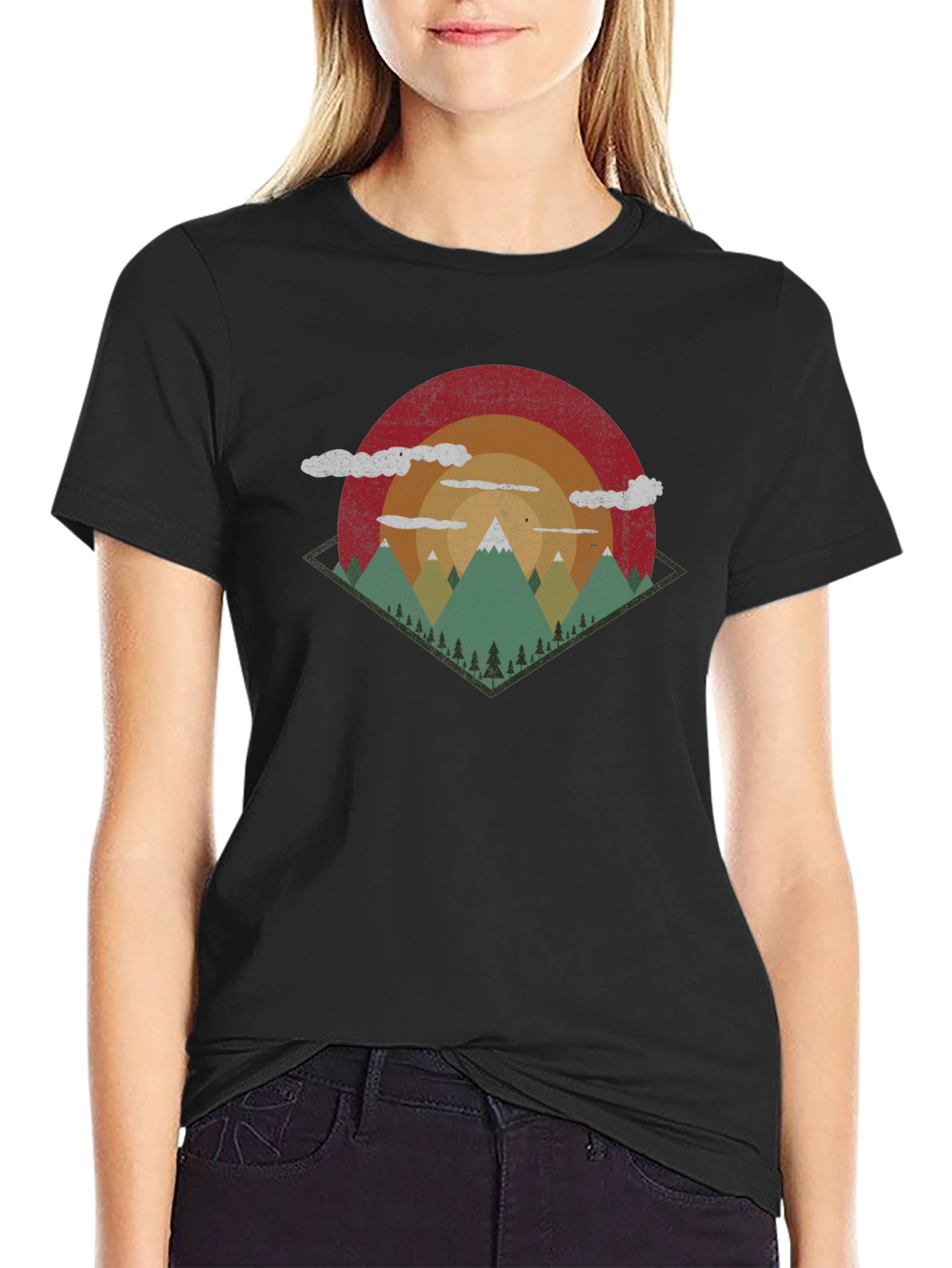 Retro Mountain T-Shirt - Adventure Awaits