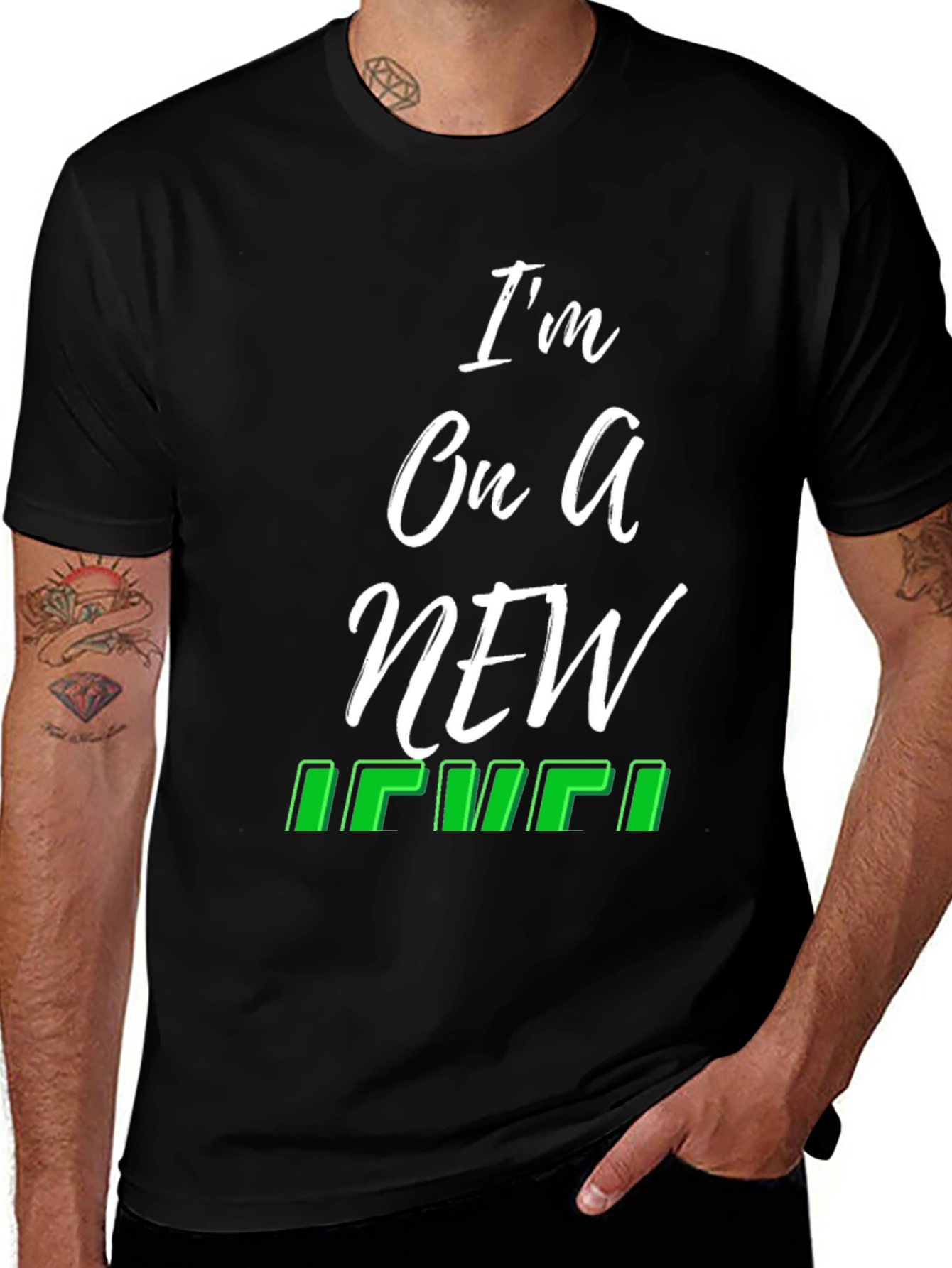 Im On A New Level Black T-Shirt