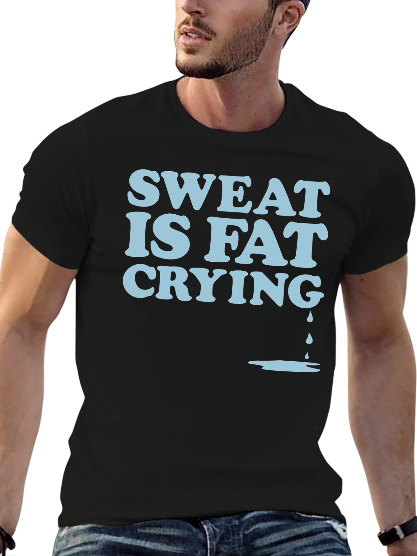 Sweat Is Fat Crying Graphic Tee