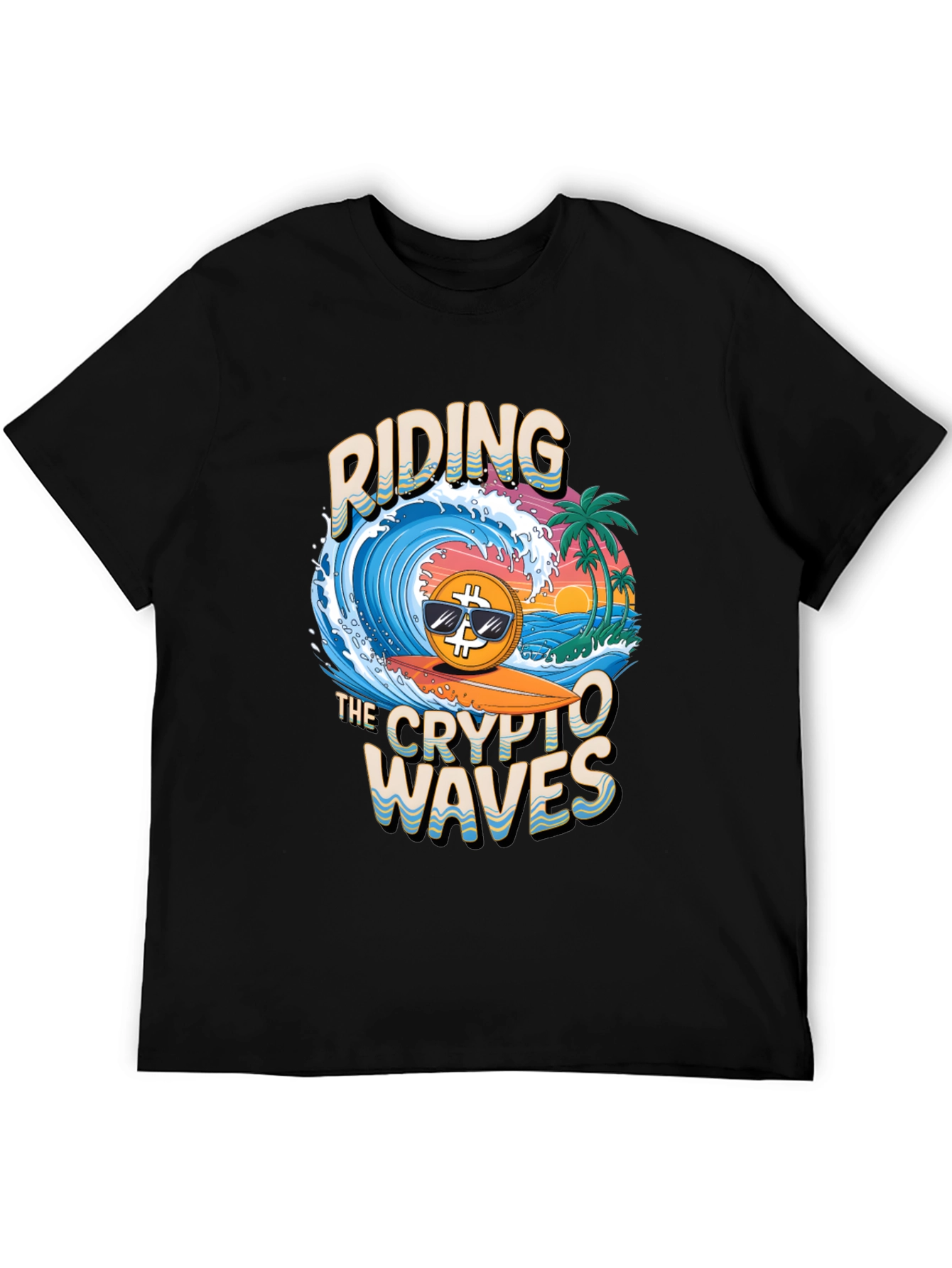 Crypto Waves T-Shirt - Bitcoin Surfing Tee