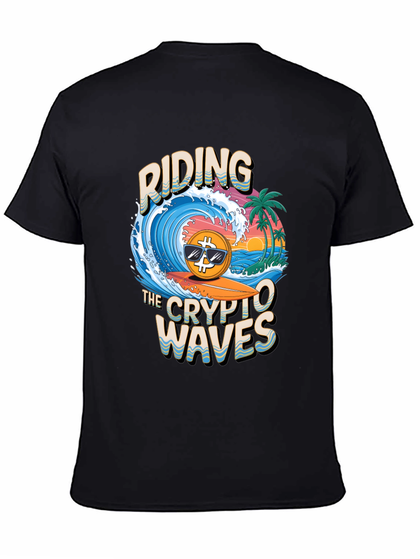Crypto Waves T-Shirt - Bitcoin Surfing Tee