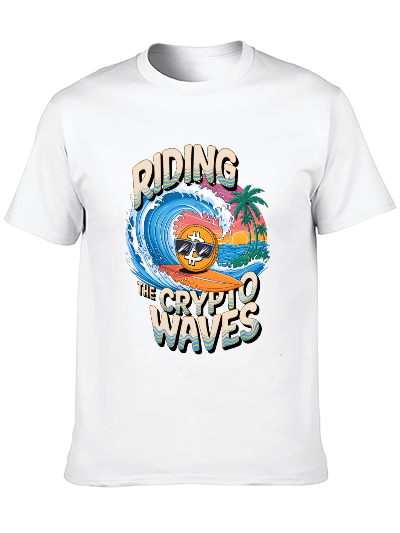 Crypto Waves T-Shirt - Bitcoin Surfing Tee