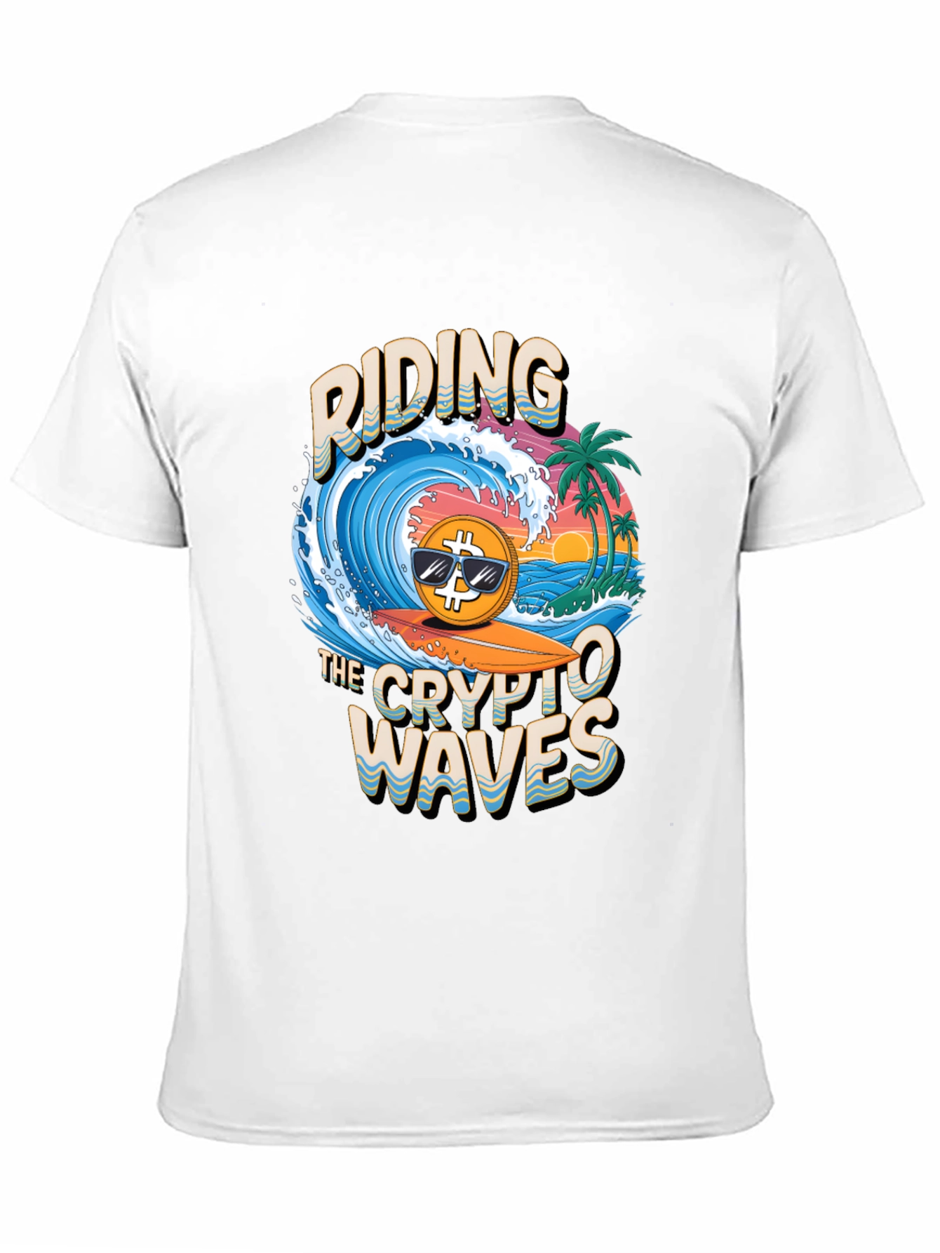 Crypto Waves T-Shirt - Bitcoin Surfing Tee
