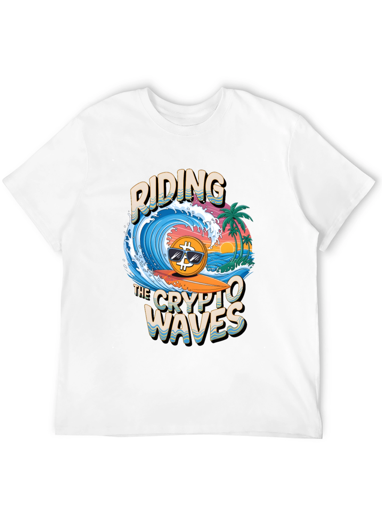 Crypto Waves T-Shirt - Bitcoin Surfing Tee