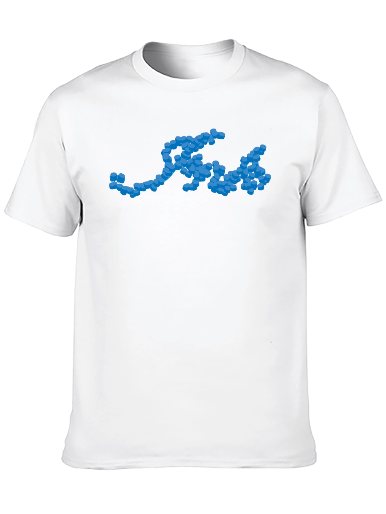 Cool Blue Molecule Graphic Black T-Shirt