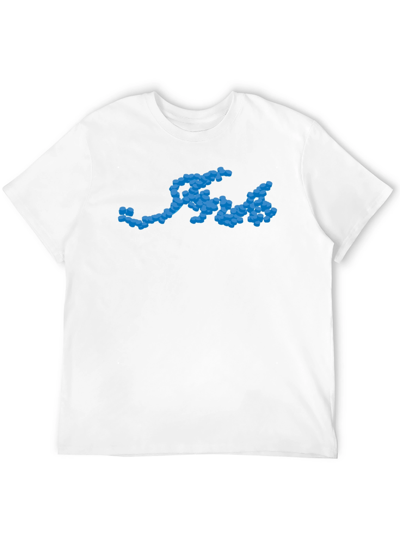 Cool Blue Molecule Graphic Black T-Shirt