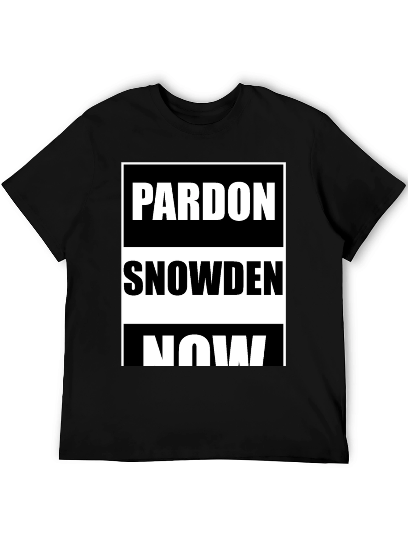 Pardon Snowden Now Graphic Tee - Black
