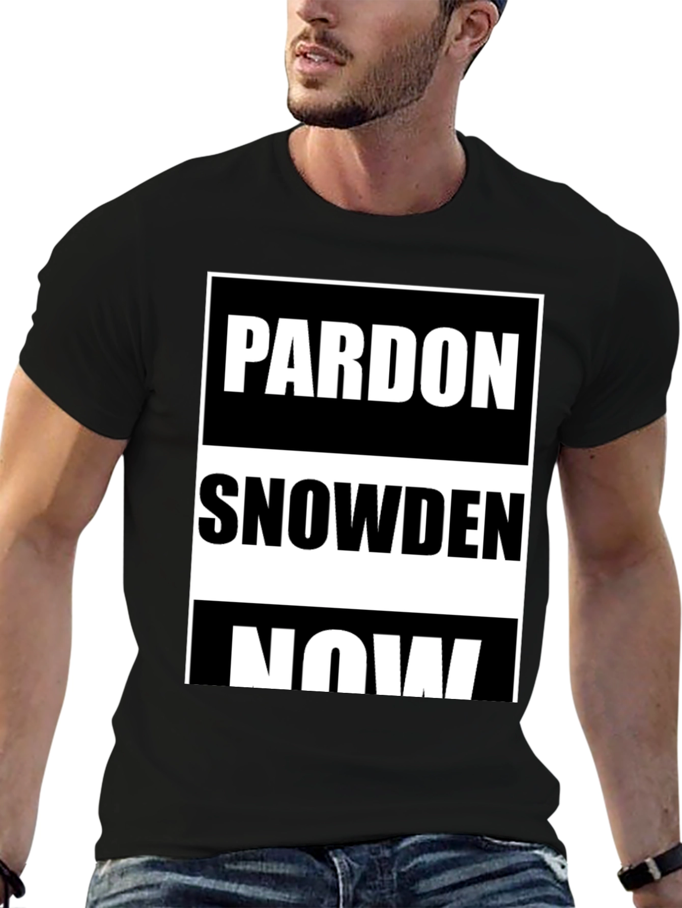 Pardon Snowden Now Graphic Tee - Black