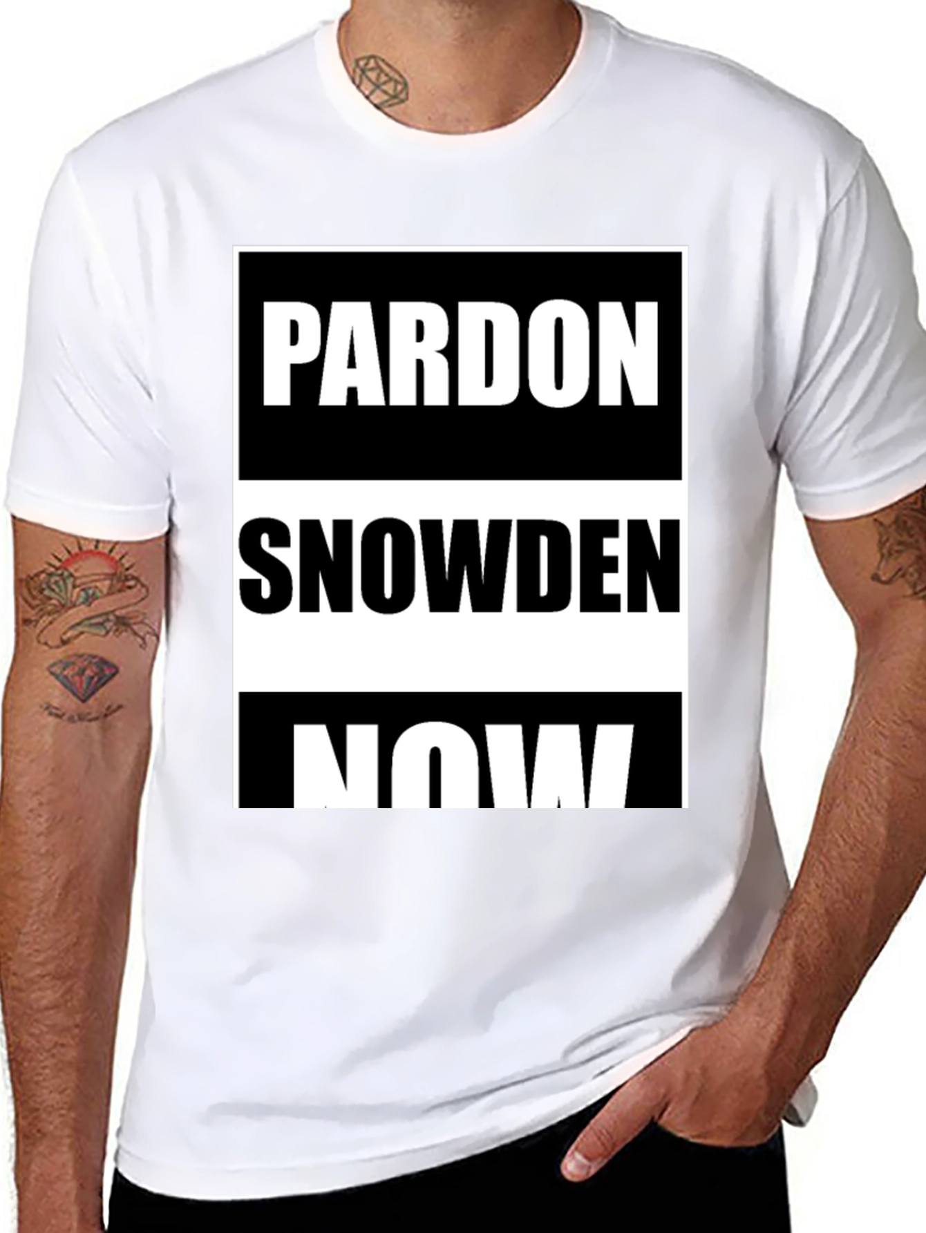 Pardon Snowden Now Graphic Tee - Black