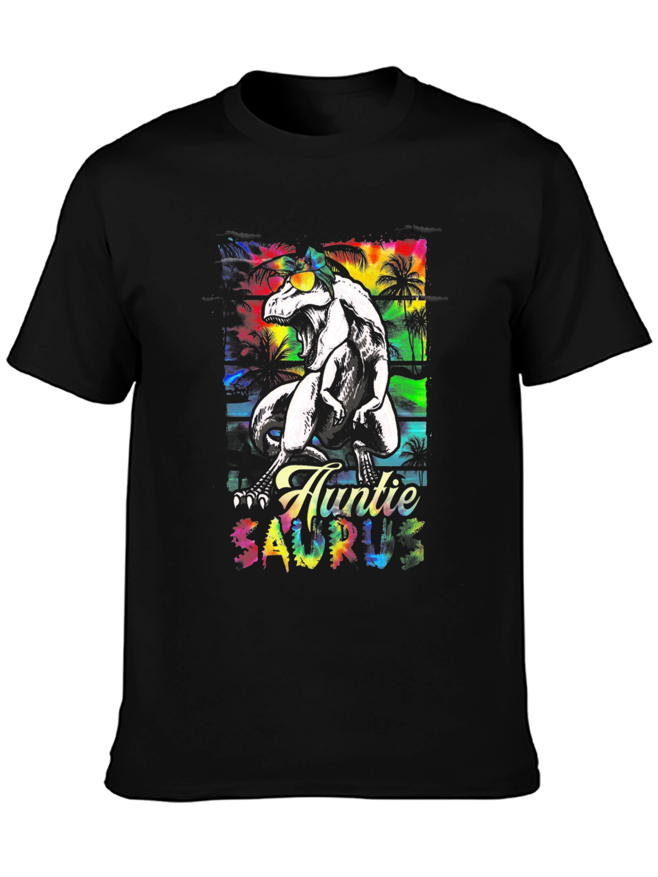 Auntie Saurus Rex Black T-Shirt