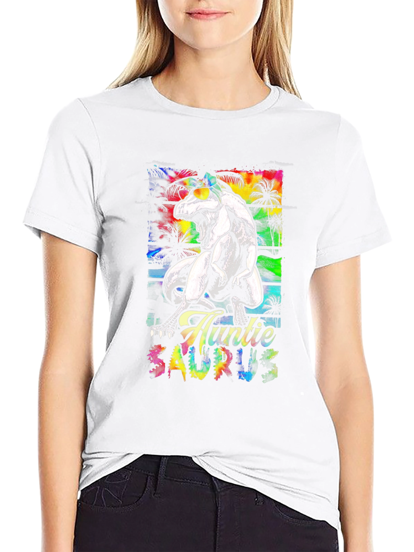 Auntie Saurus Rex Black T-Shirt