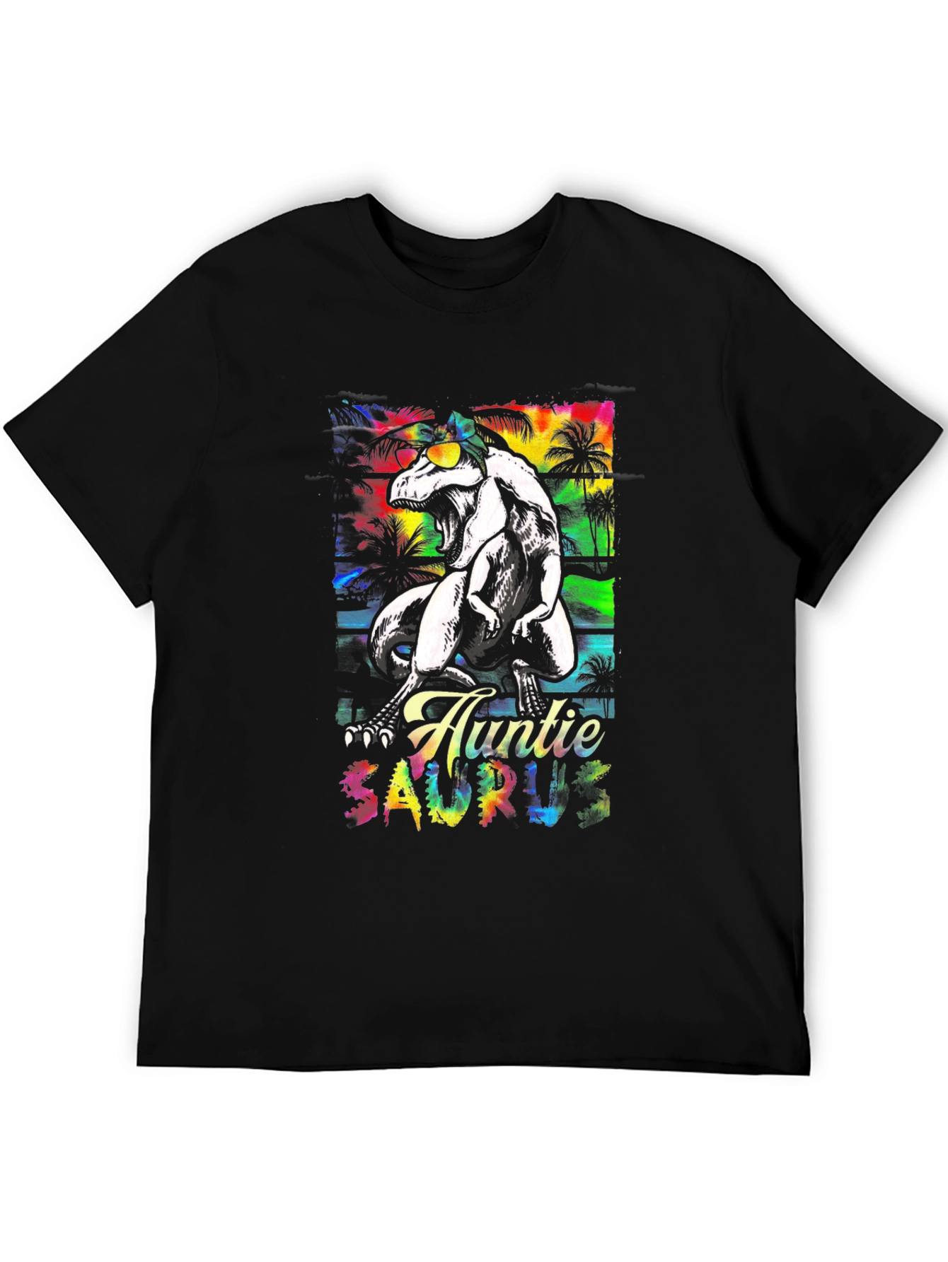 Auntie Saurus Rex Black T-Shirt