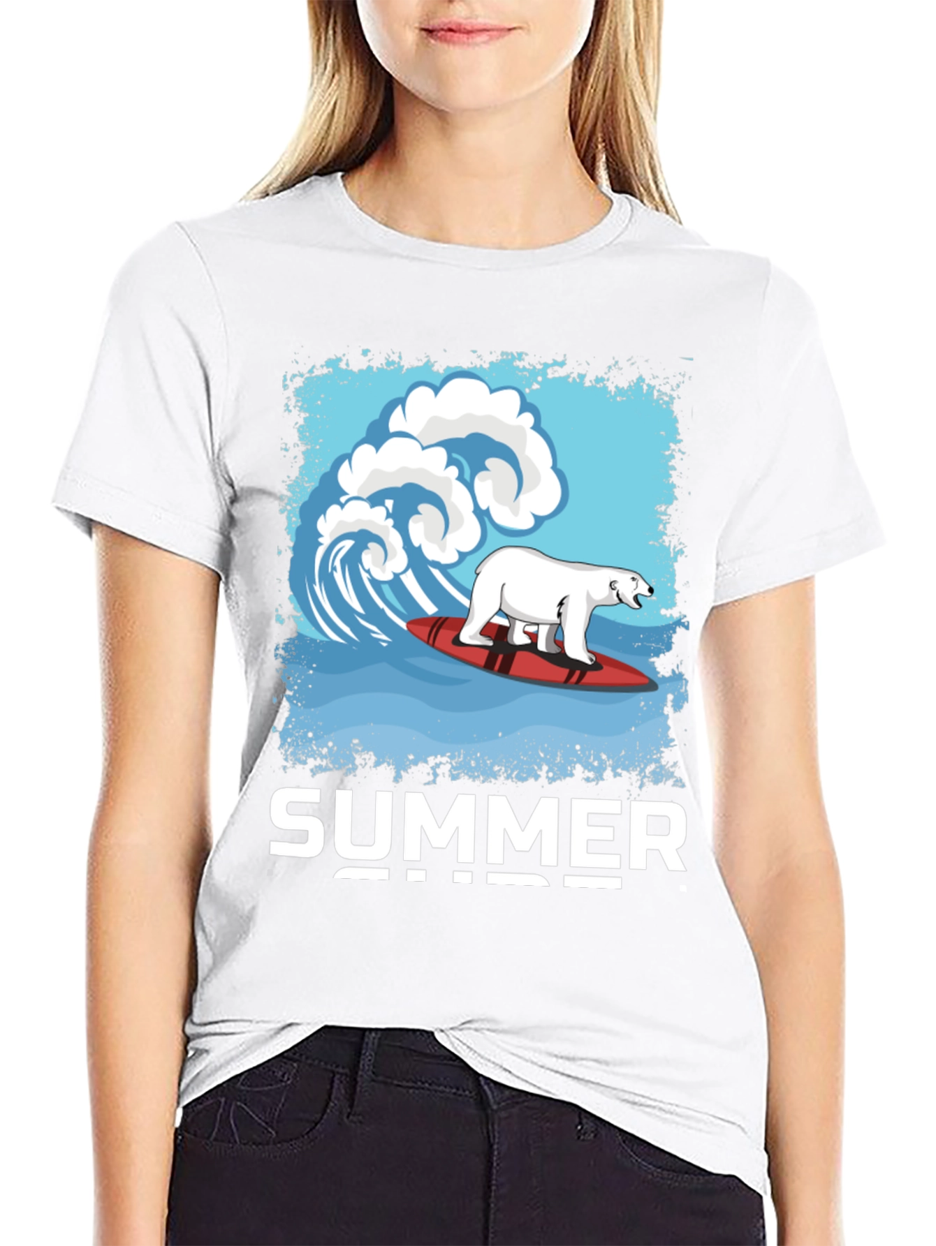 Surfing Polar Bear Summer T-Shirt