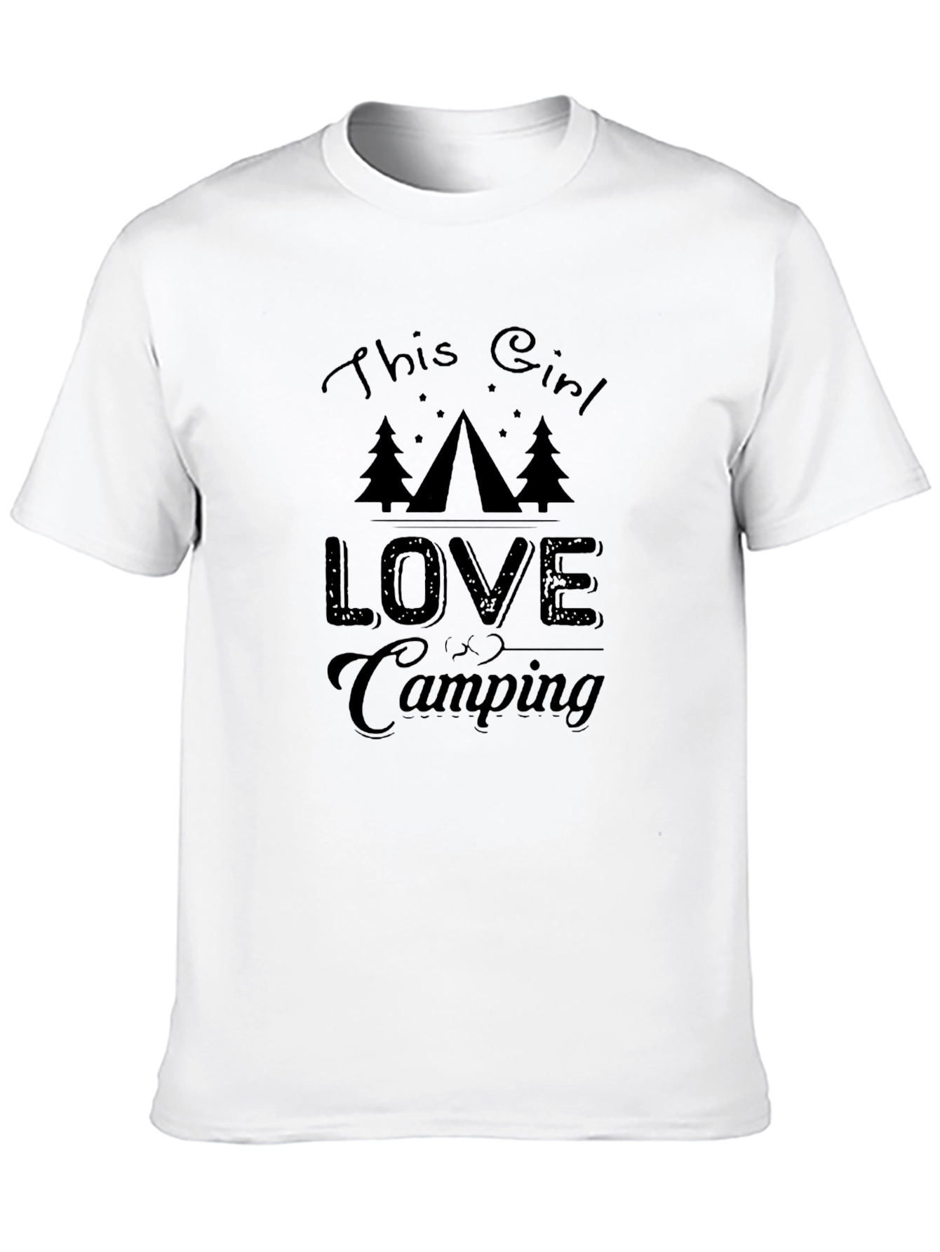 This Girl Loves Camping Graphic Tee - Black