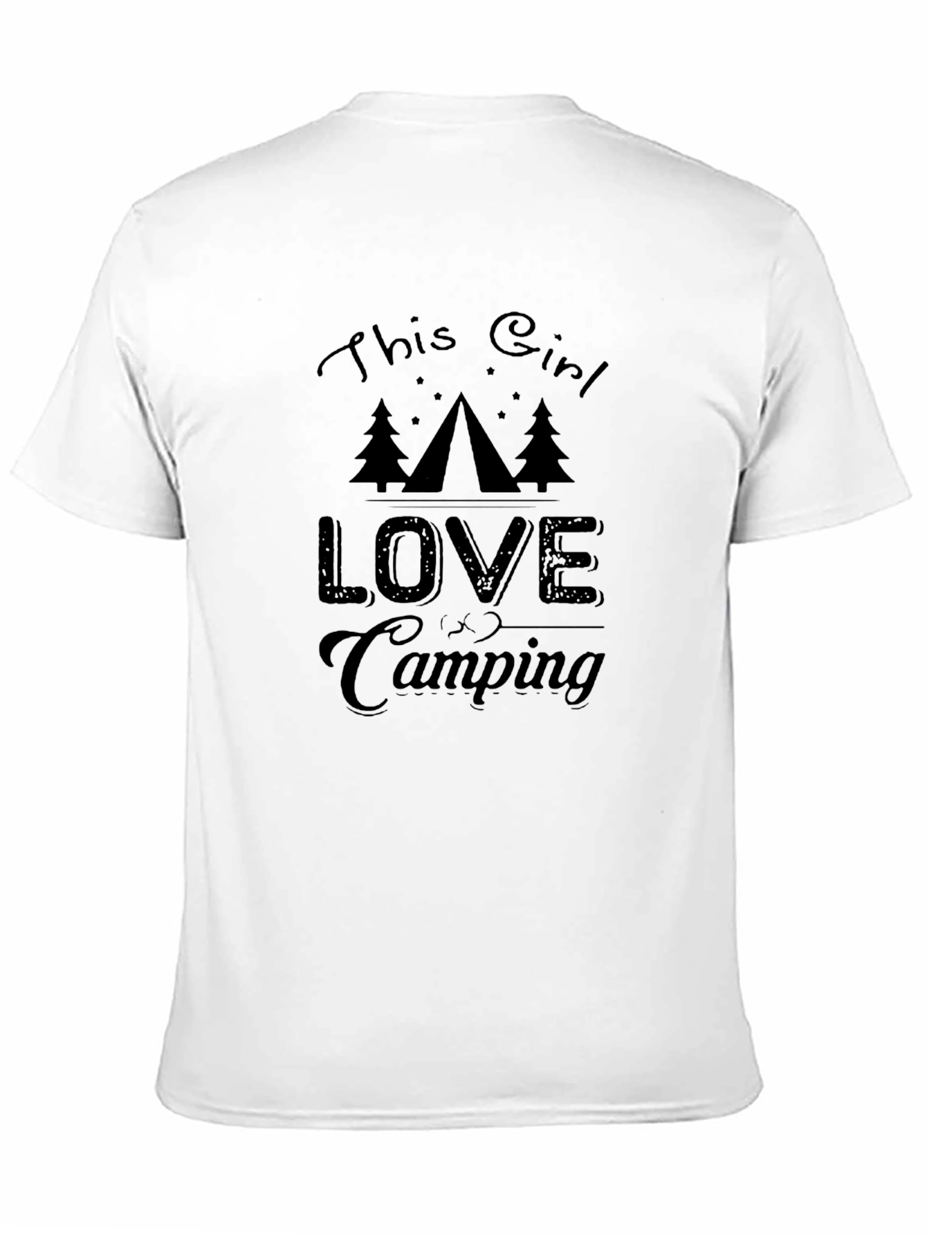 This Girl Loves Camping Graphic Tee - Black