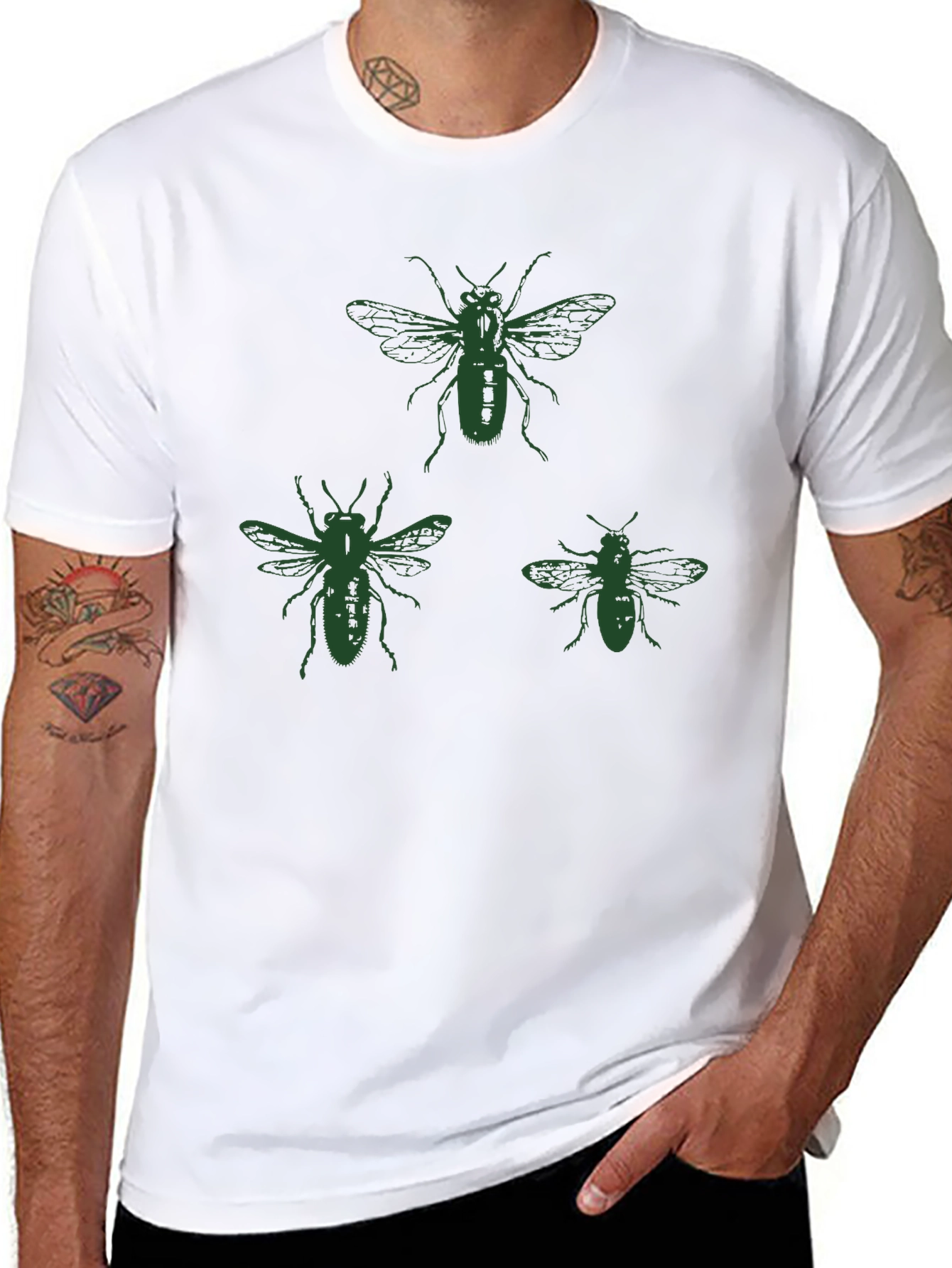 Bee Graphic T-Shirt - Black Cotton Tee