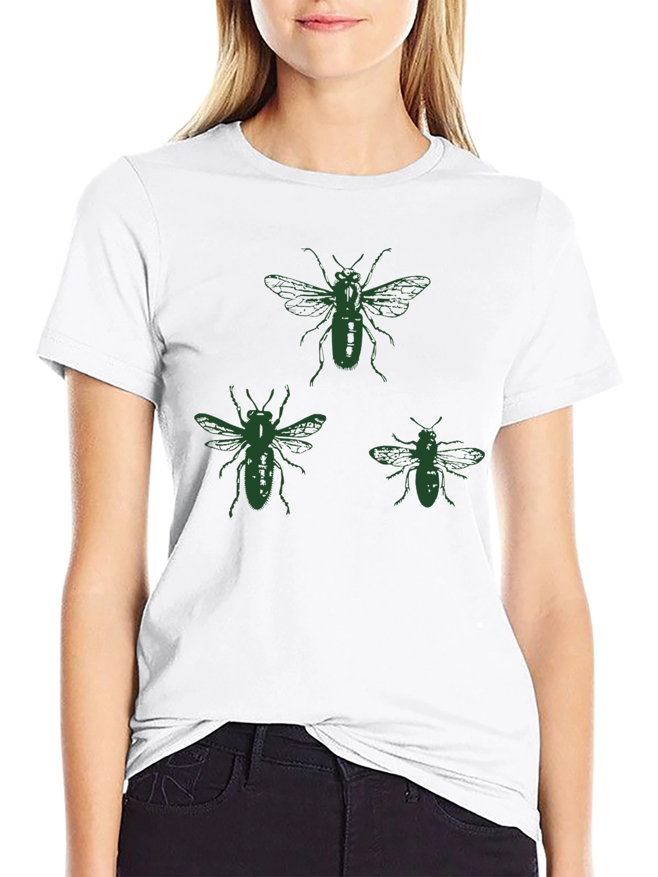 Bee Graphic T-Shirt - Black Cotton Tee
