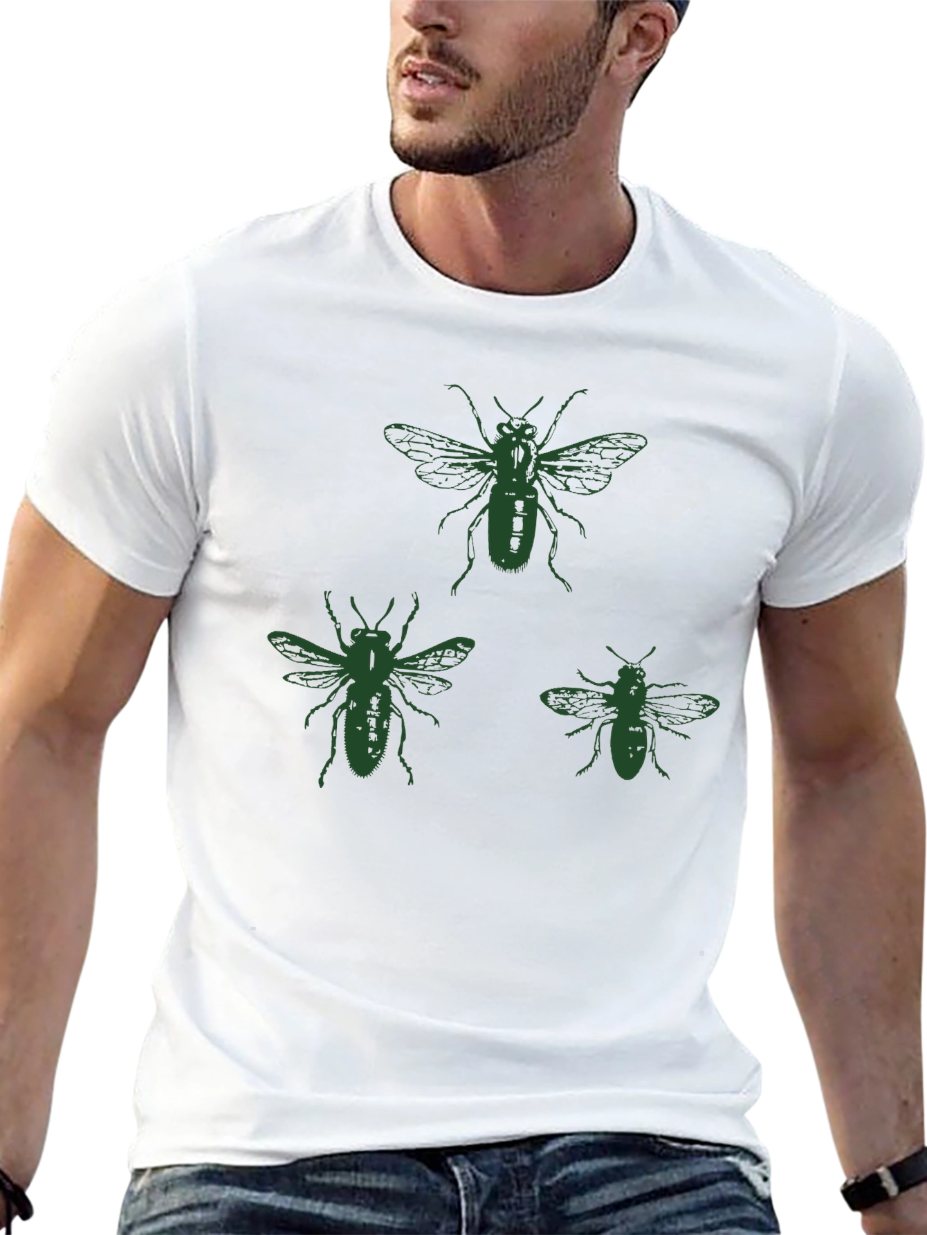 Bee Graphic T-Shirt - Black Cotton Tee