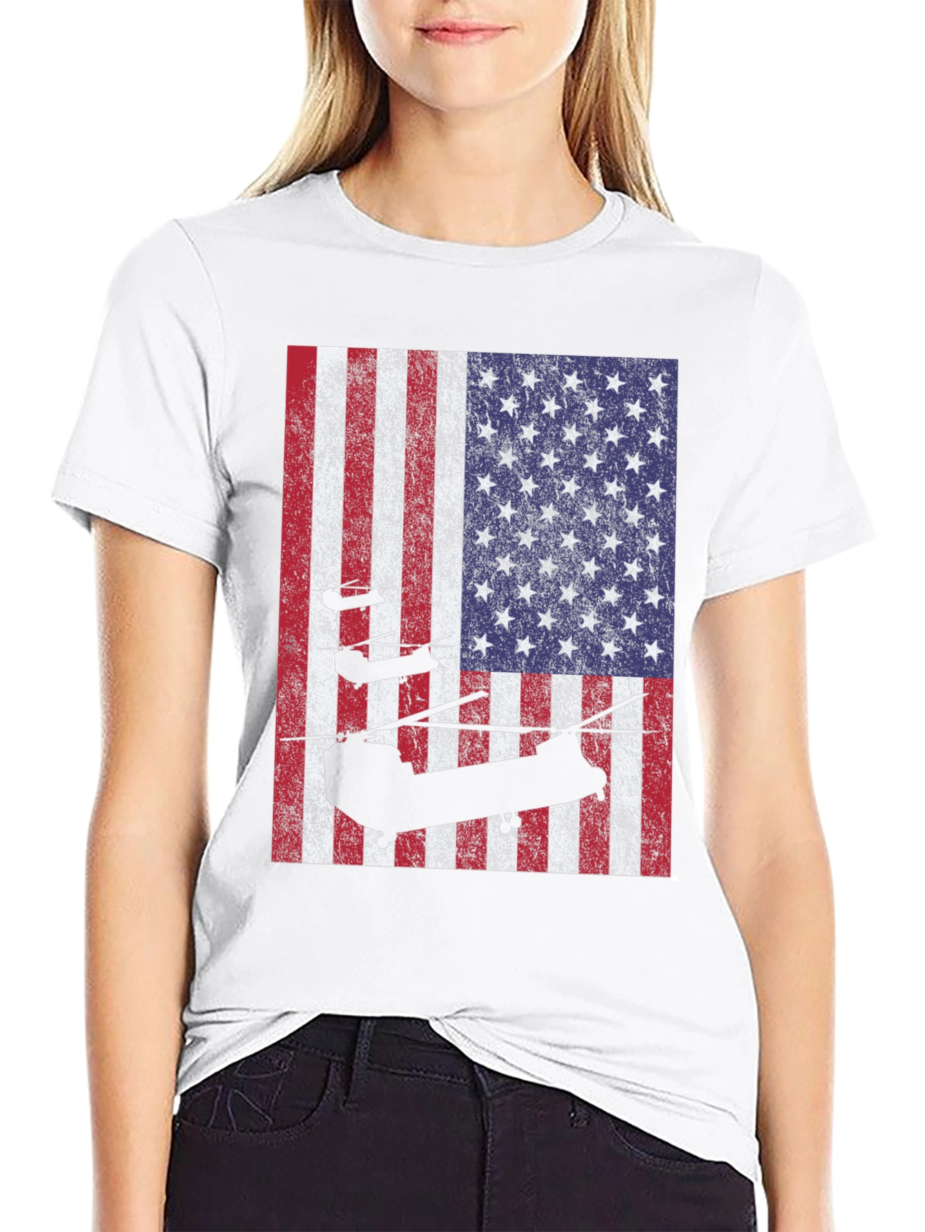American Flag Helicopter T-Shirt