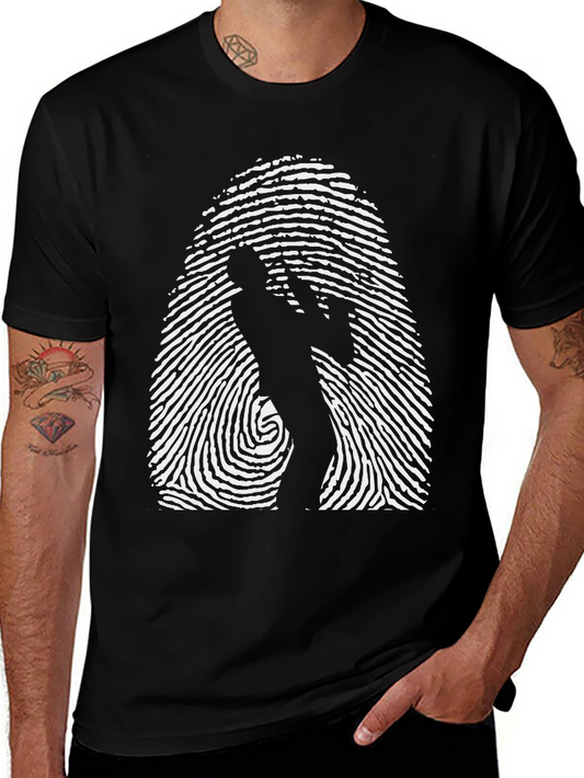 Fingerprint Saxophone T-Shirt - Unique Music Tee