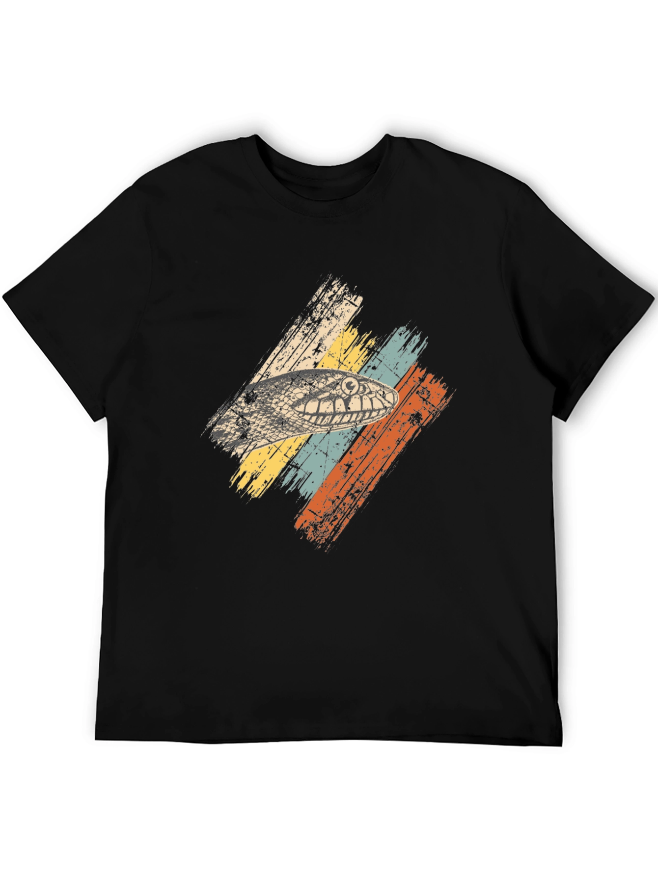 Retro Snake Head Graphic Tee - Black