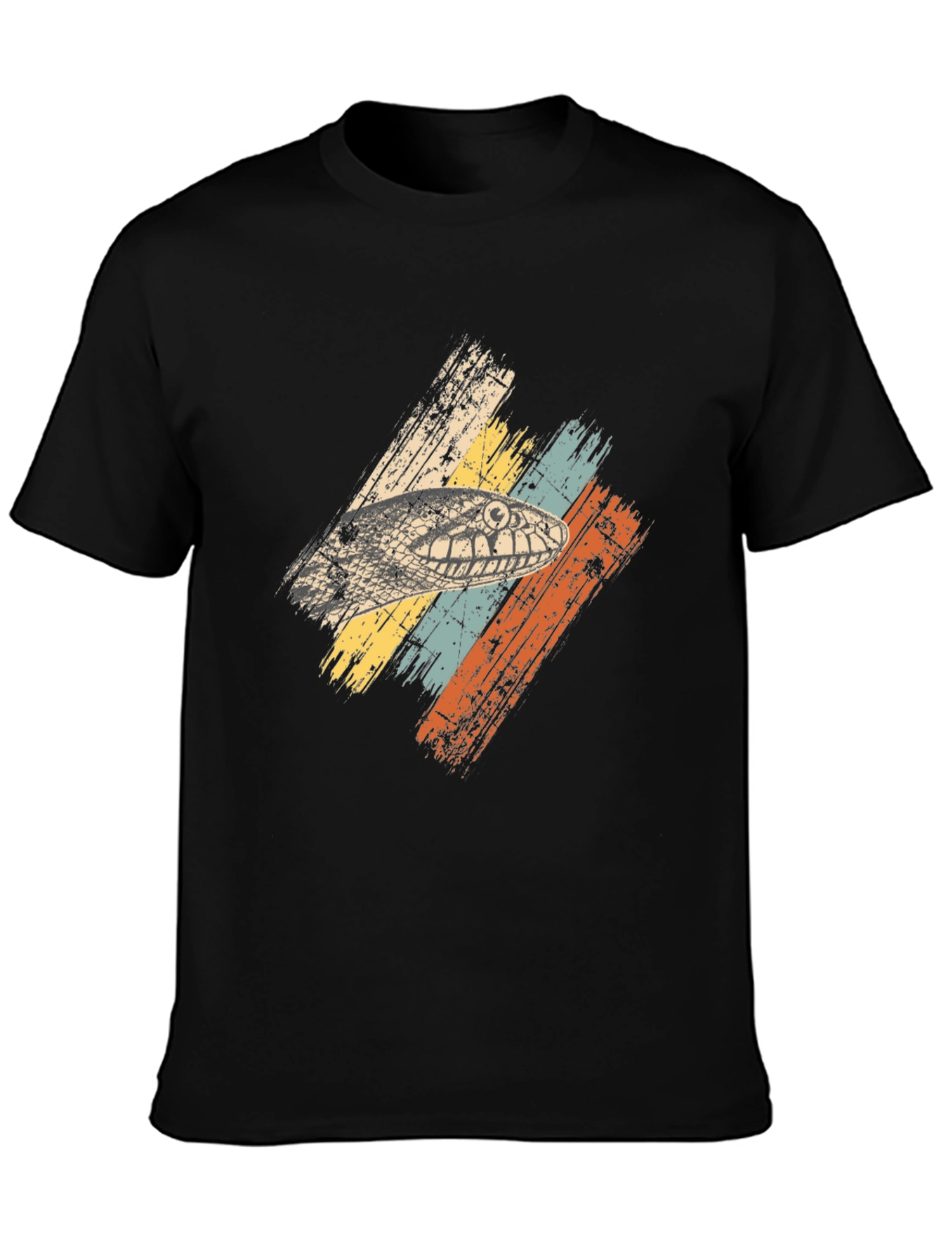 Retro Snake Head Graphic Tee - Black