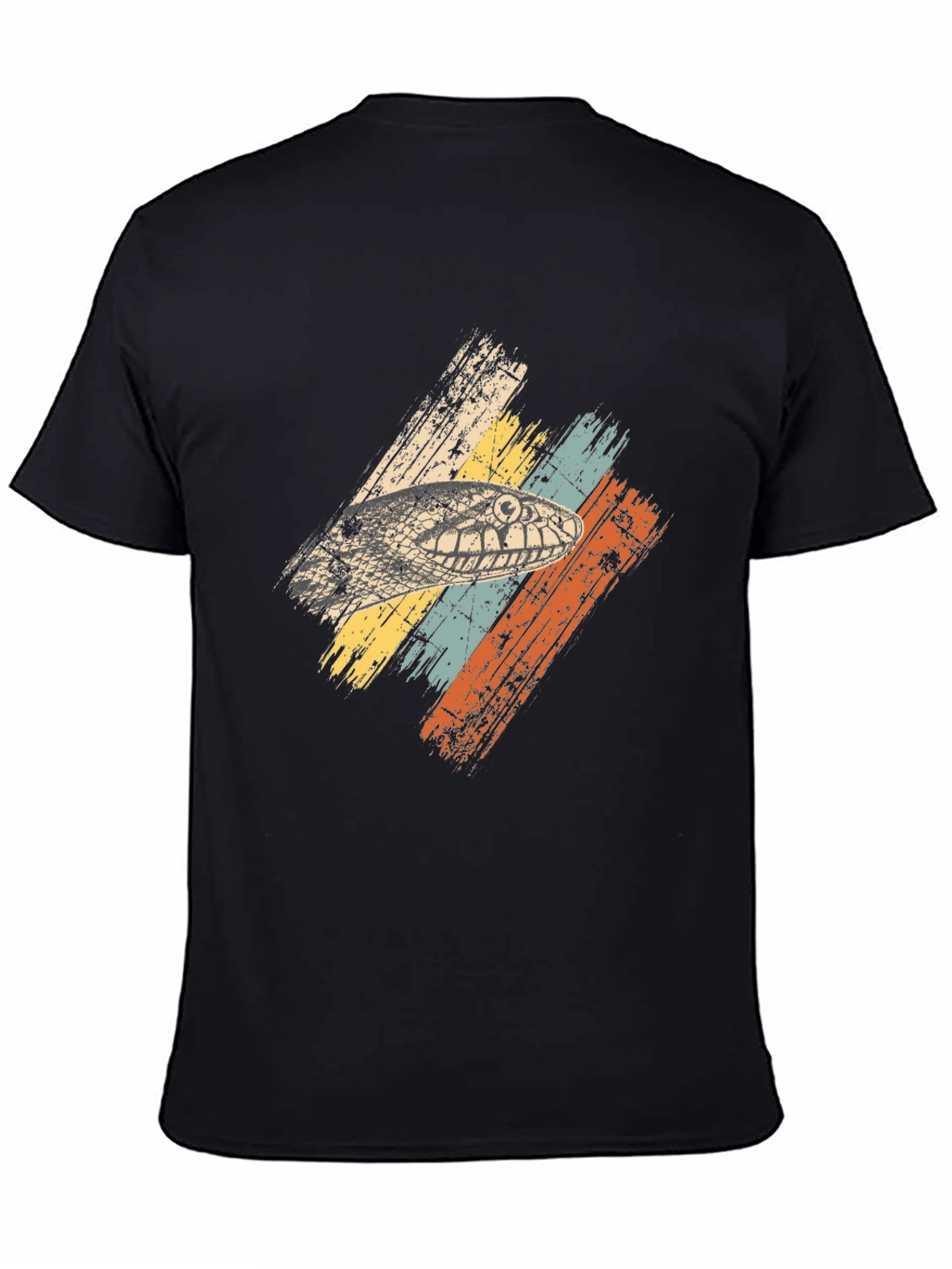 Retro Snake Head Graphic Tee - Black