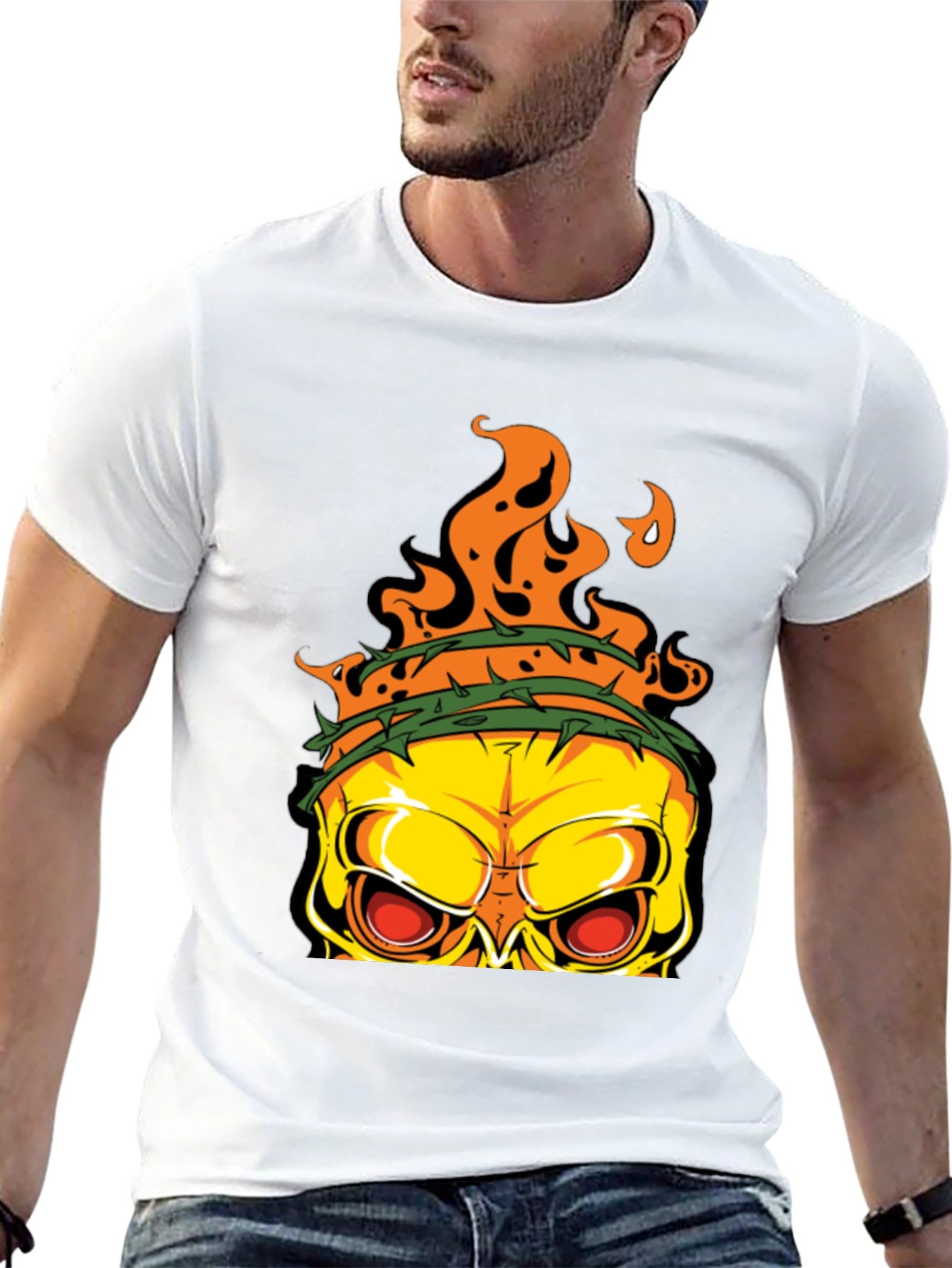 Edgy Skull Graphic T-Shirt - Mens Black Tee