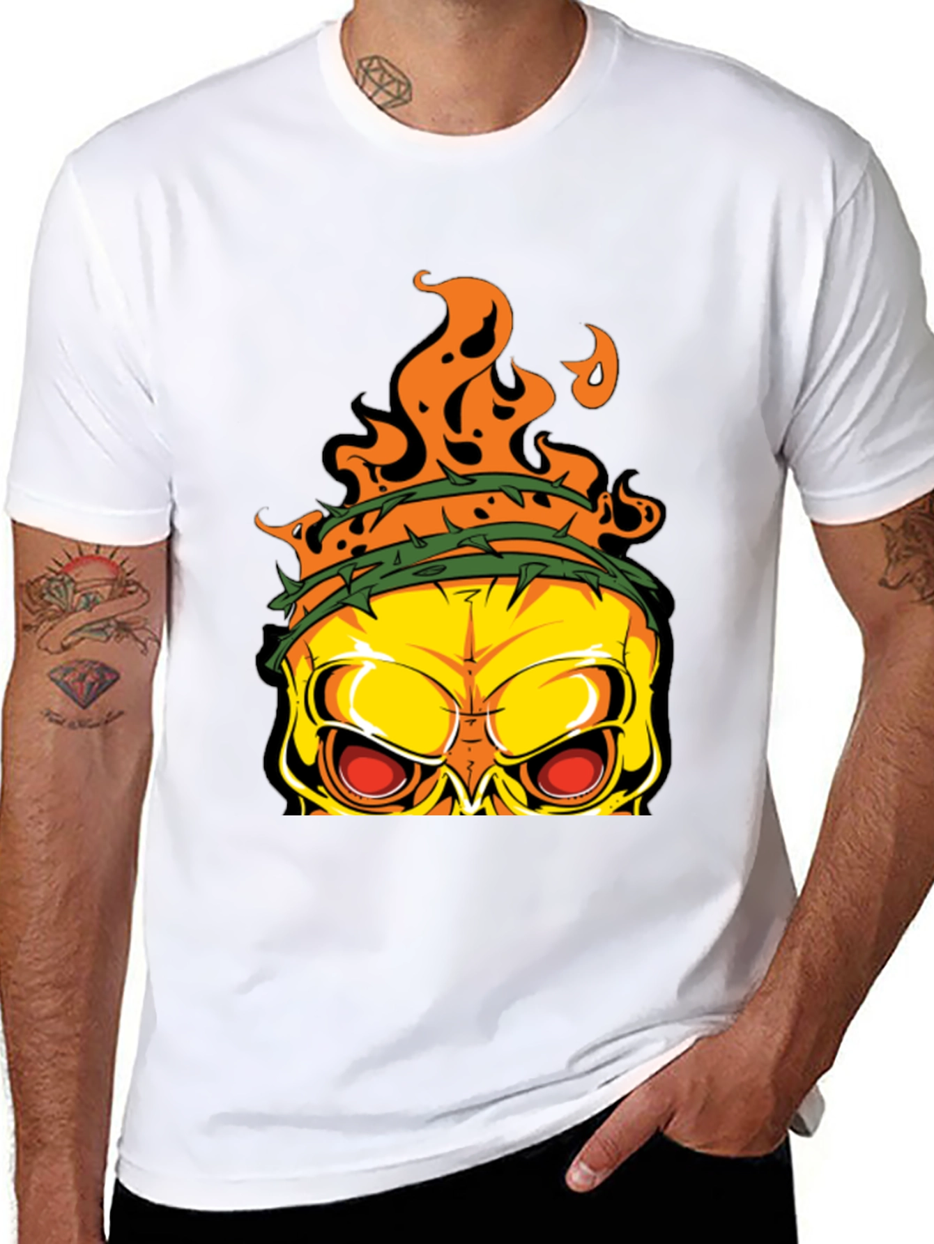 Edgy Skull Graphic T-Shirt - Mens Black Tee