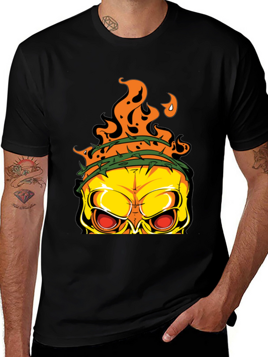 Edgy Skull Graphic T-Shirt - Mens Black Tee
