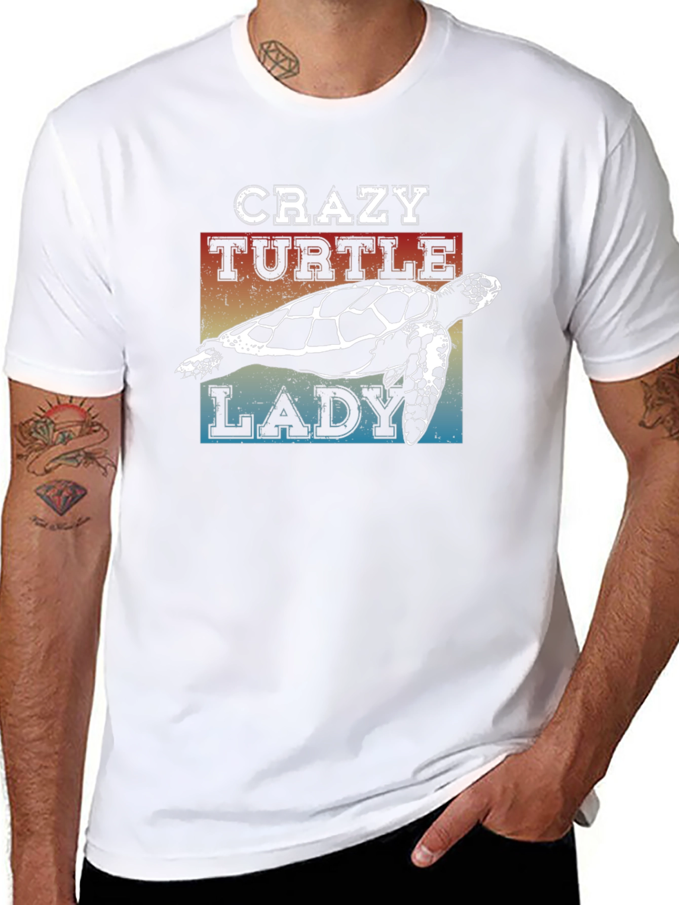 Crazy Turtle Lady T-Shirt - Unisex Black Tee