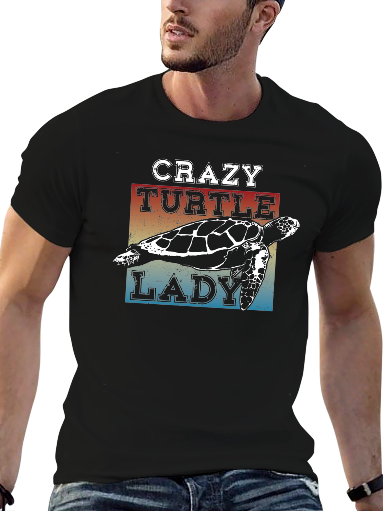 Crazy Turtle Lady T-Shirt - Unisex Black Tee