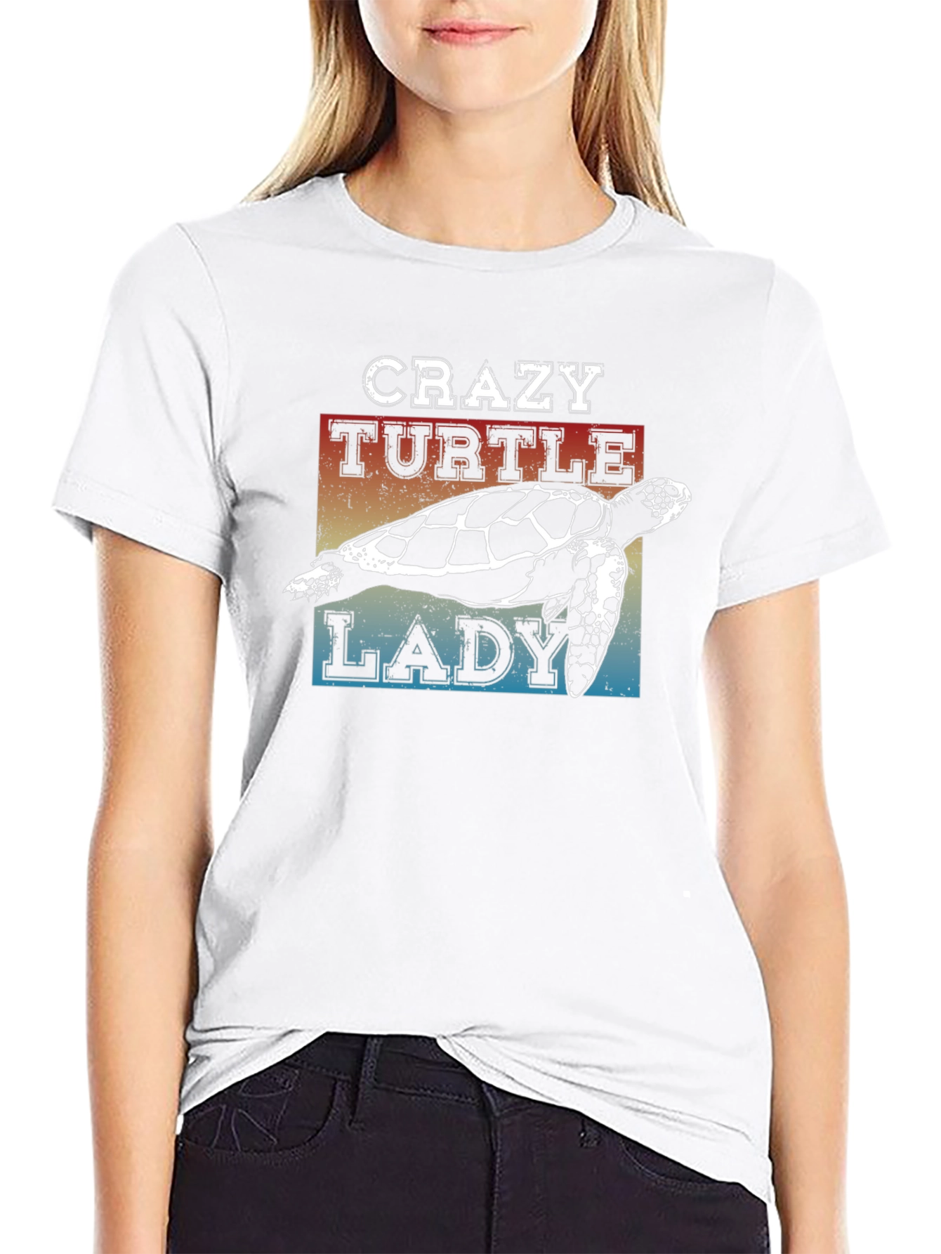 Crazy Turtle Lady T-Shirt - Unisex Black Tee
