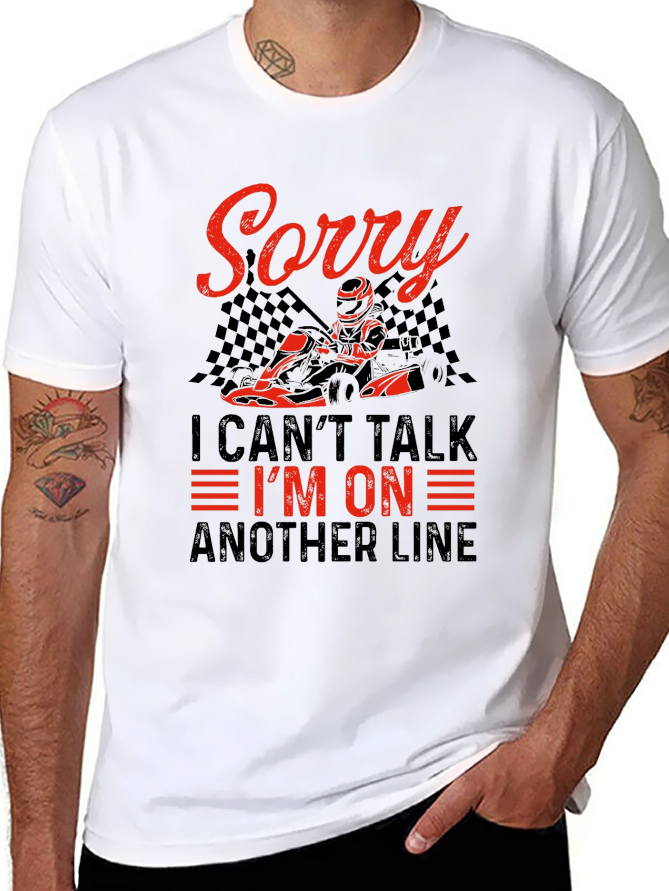 Sorry I Cant Talk Racing T-Shirt