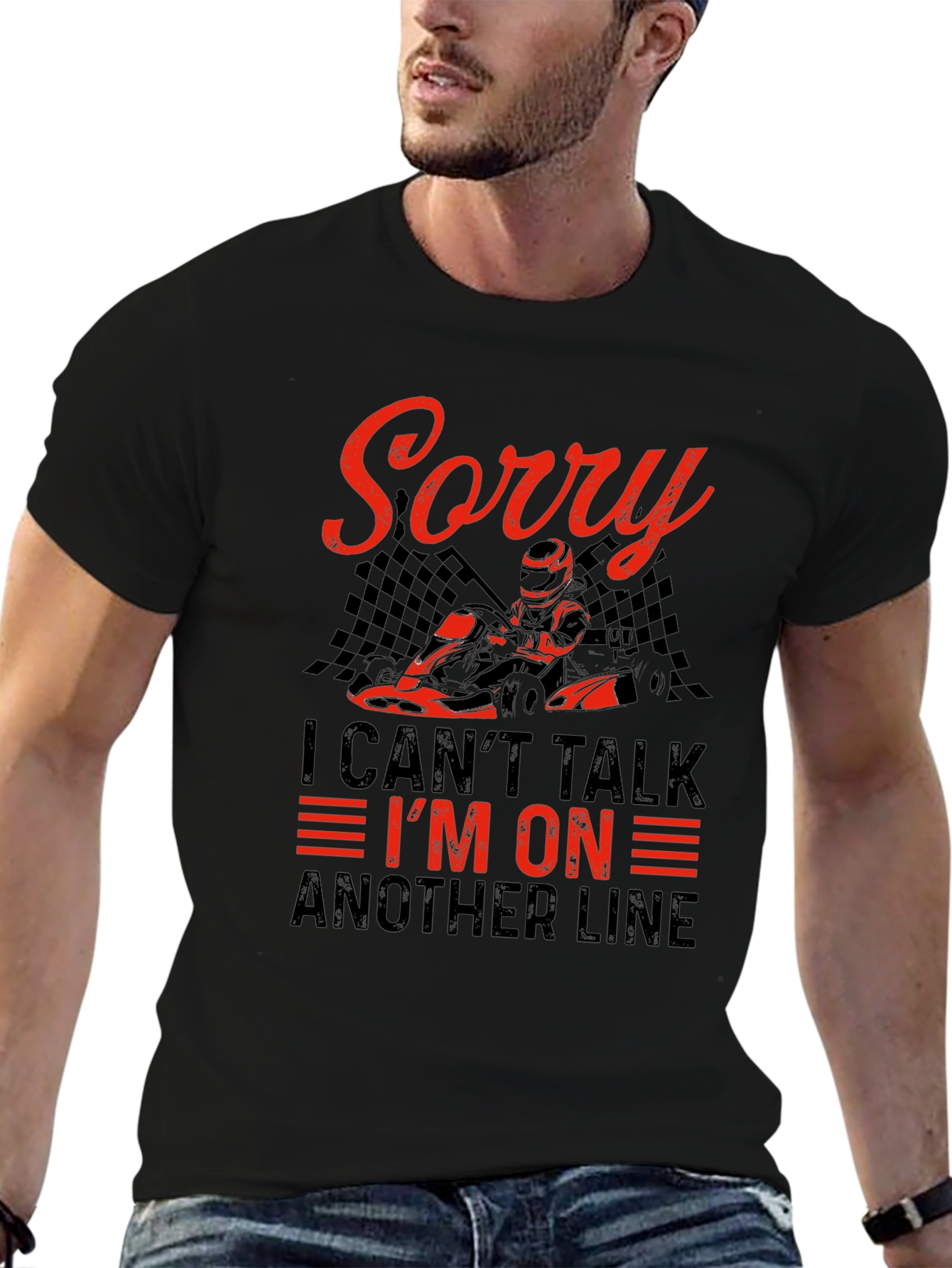 Sorry I Cant Talk Racing T-Shirt