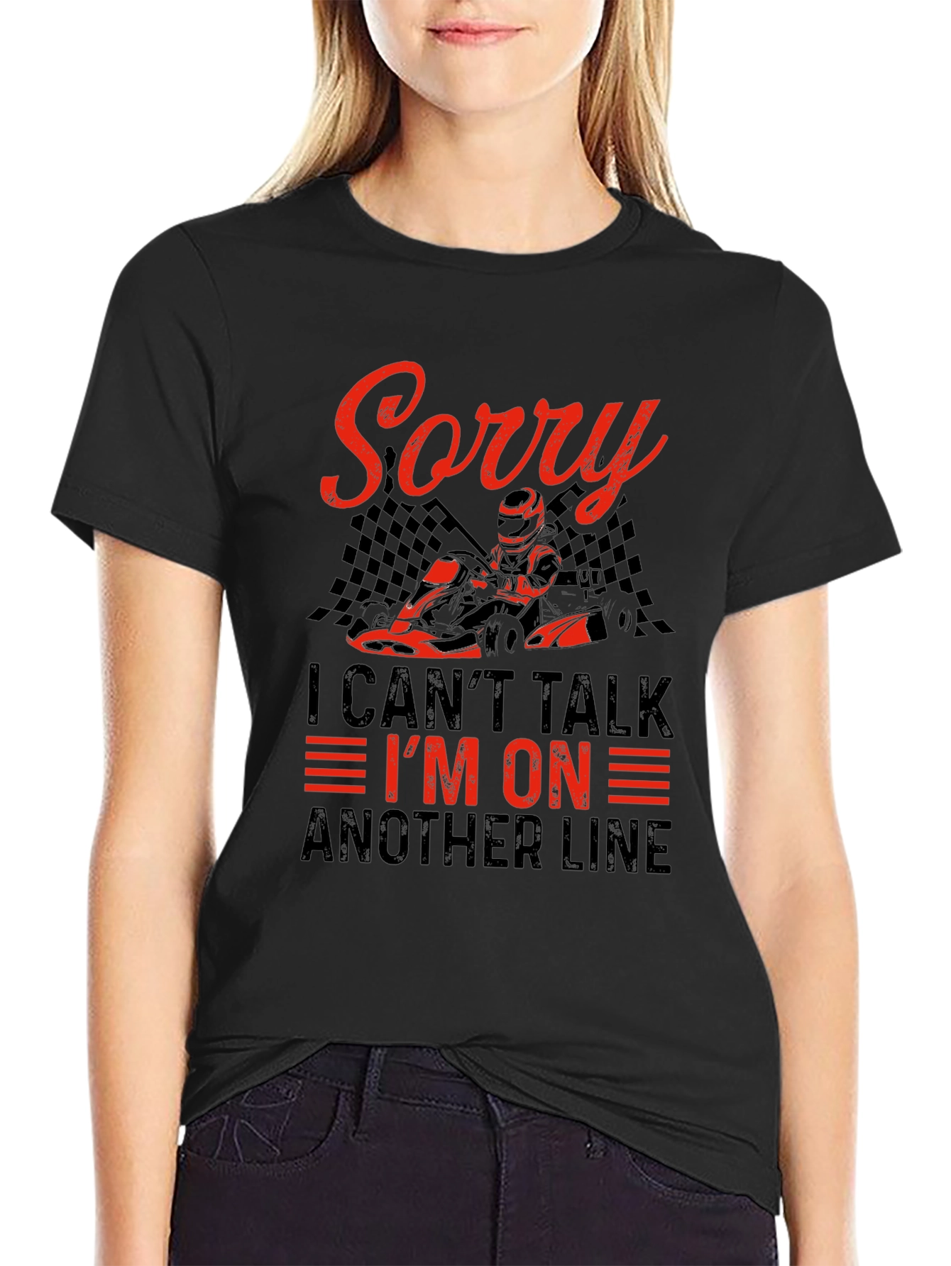 Sorry I Cant Talk Racing T-Shirt