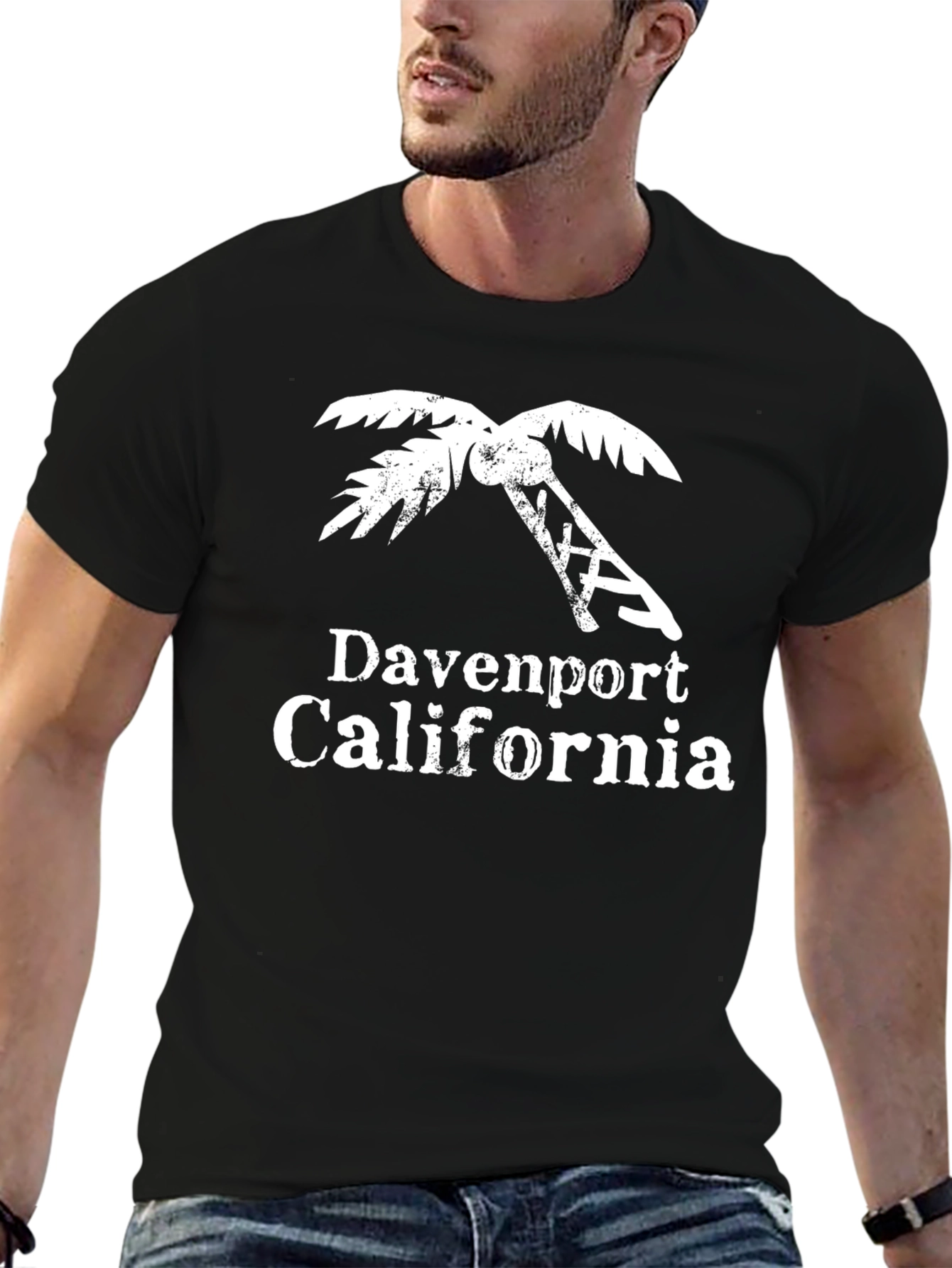 Davenport California Palm Tree Graphic T-Shirt