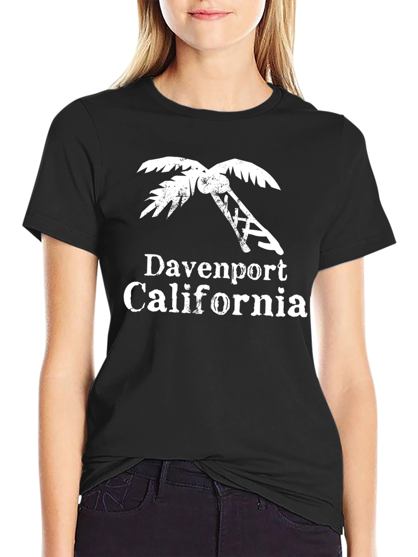 Davenport California Palm Tree Graphic T-Shirt