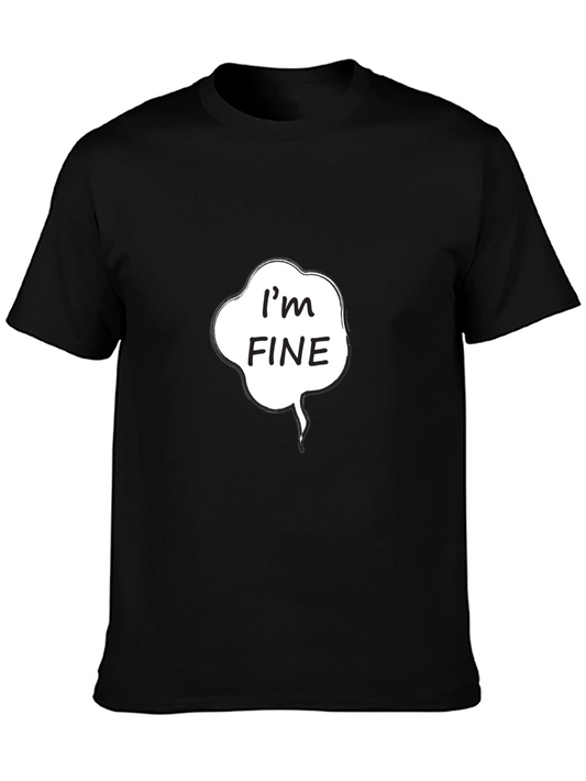 Im Fine Graphic Tee - Black Cotton Casual Shirt