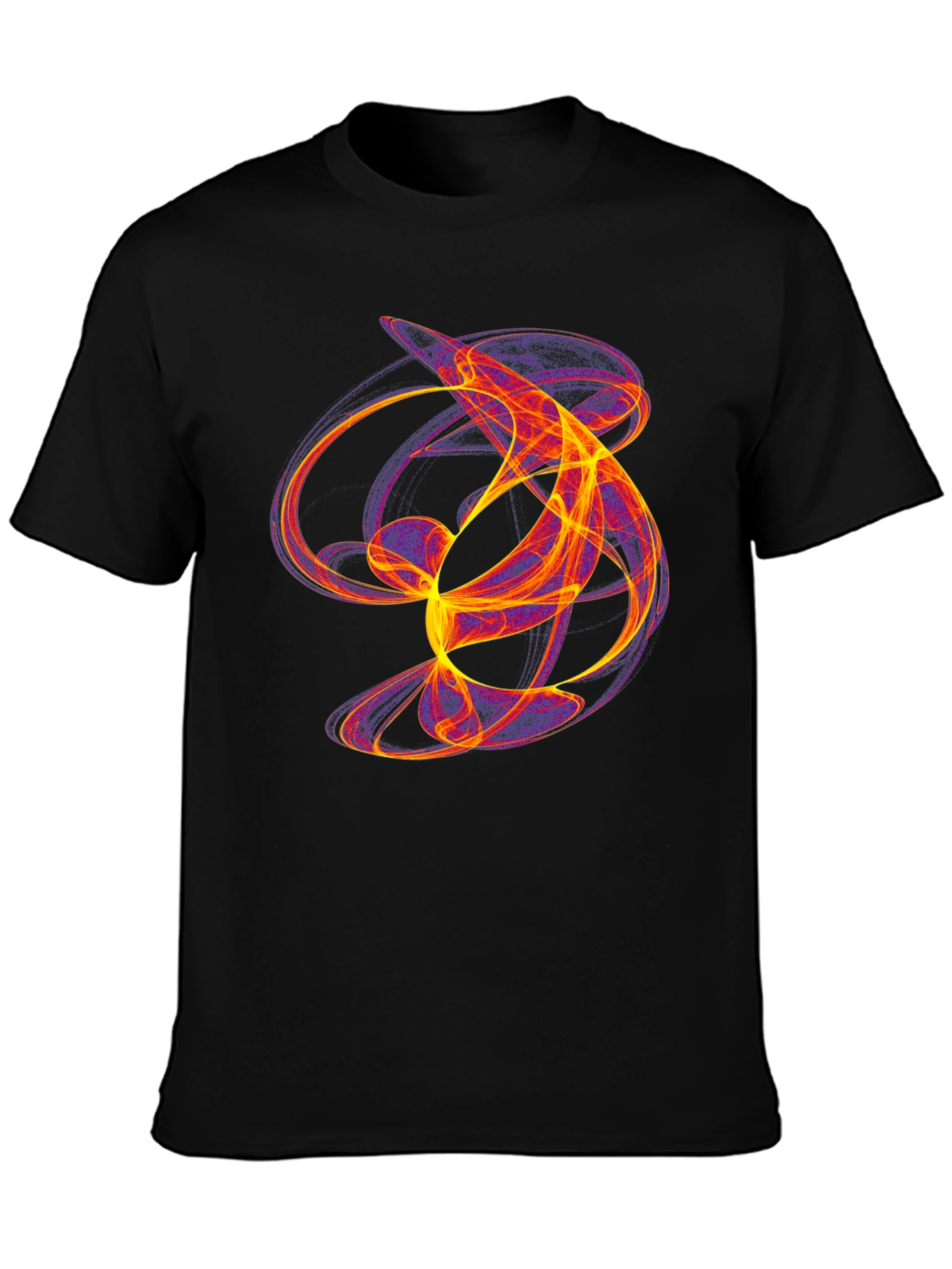 Abstract Flame Graphic Black T-Shirt