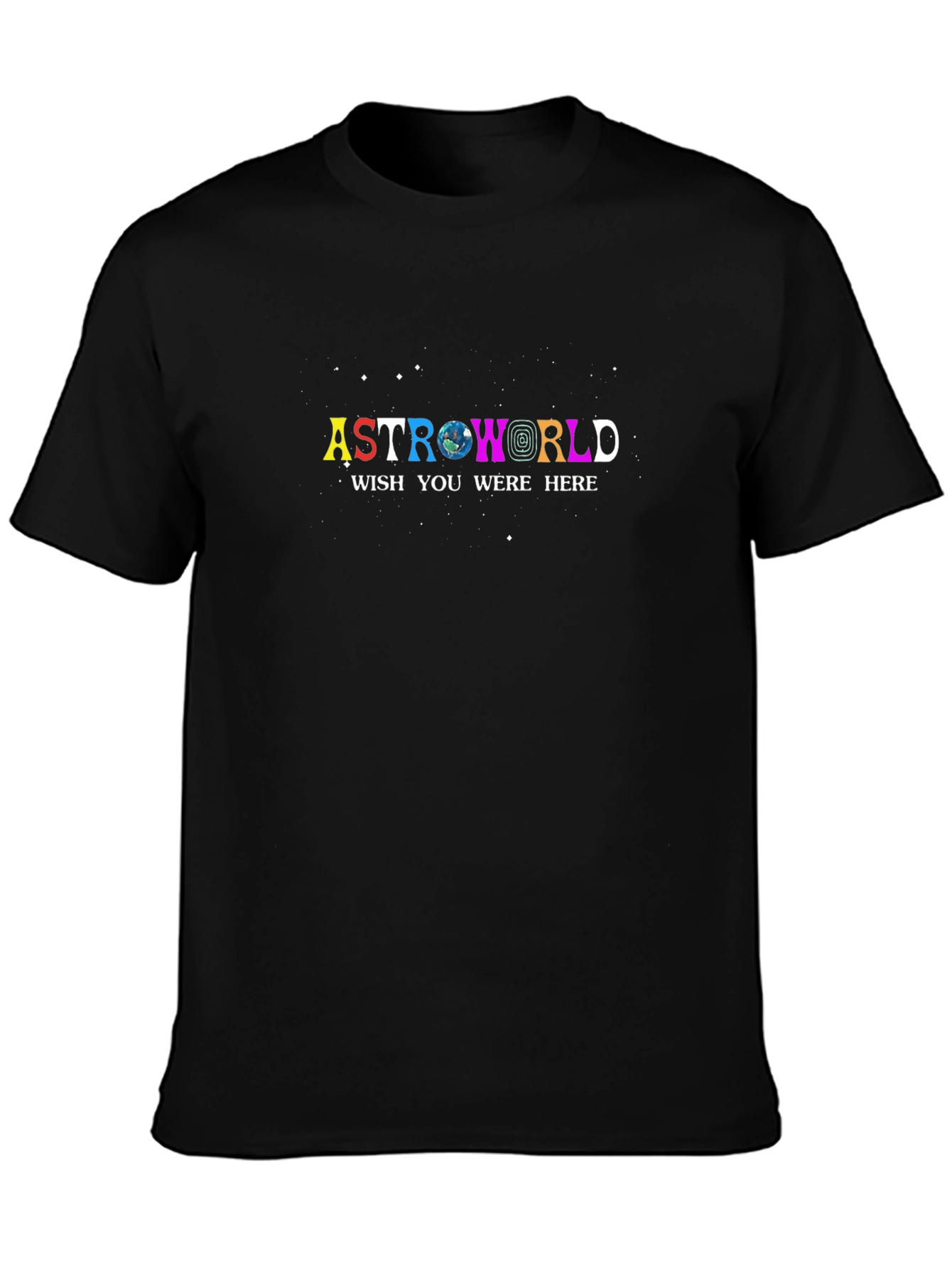 Astroworld Wish You Were Here Black Graphic T-Shirt