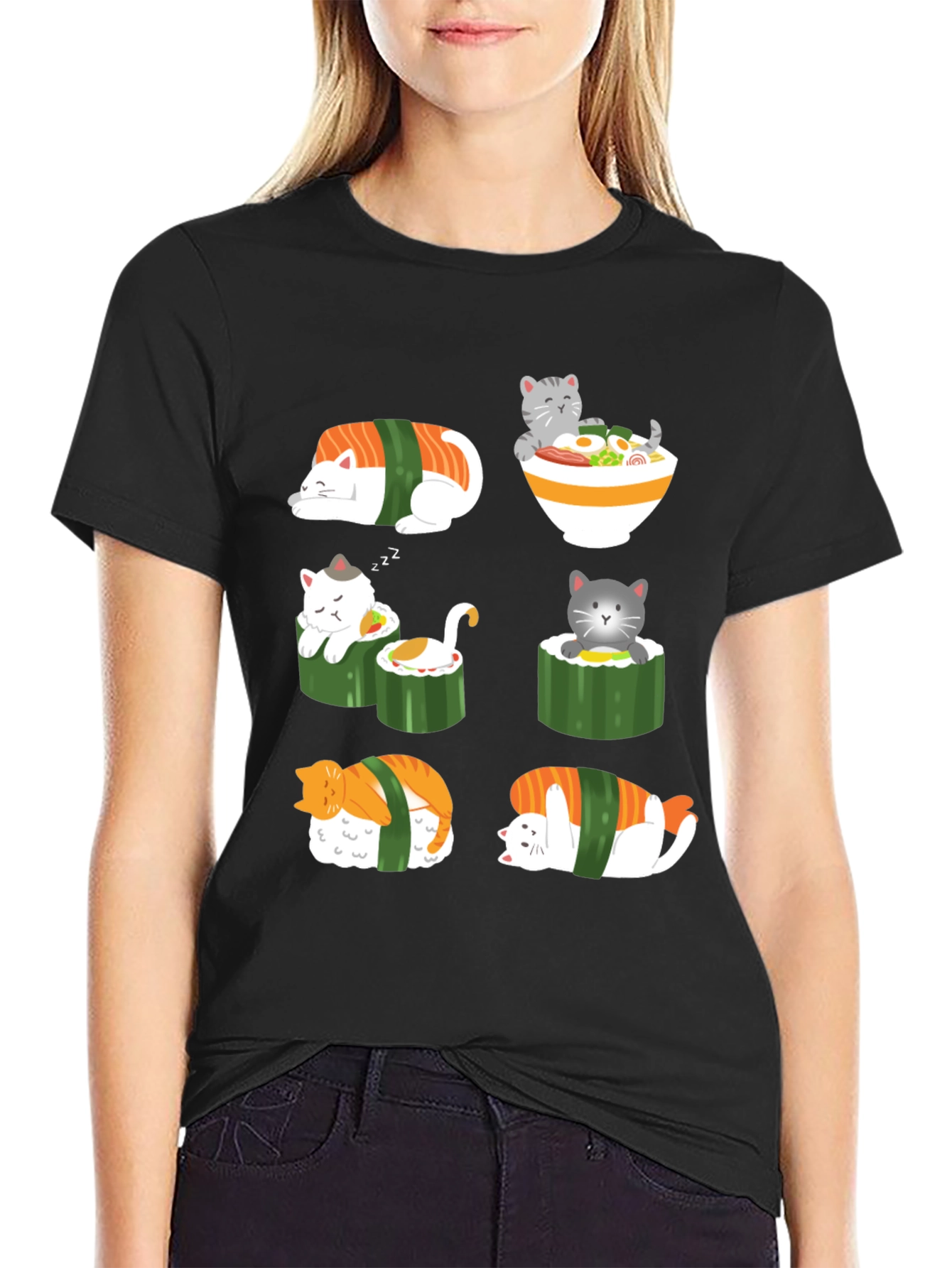 Sushi Cat Graphic T-Shirt