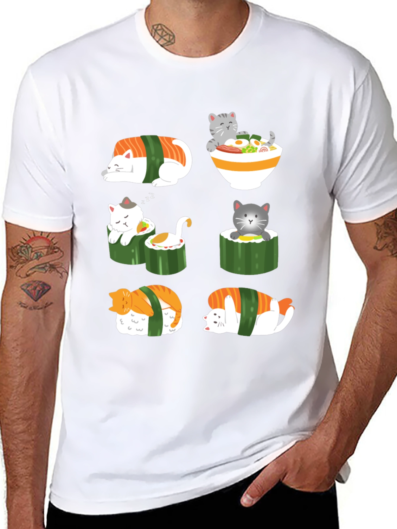 Sushi Cat Graphic T-Shirt