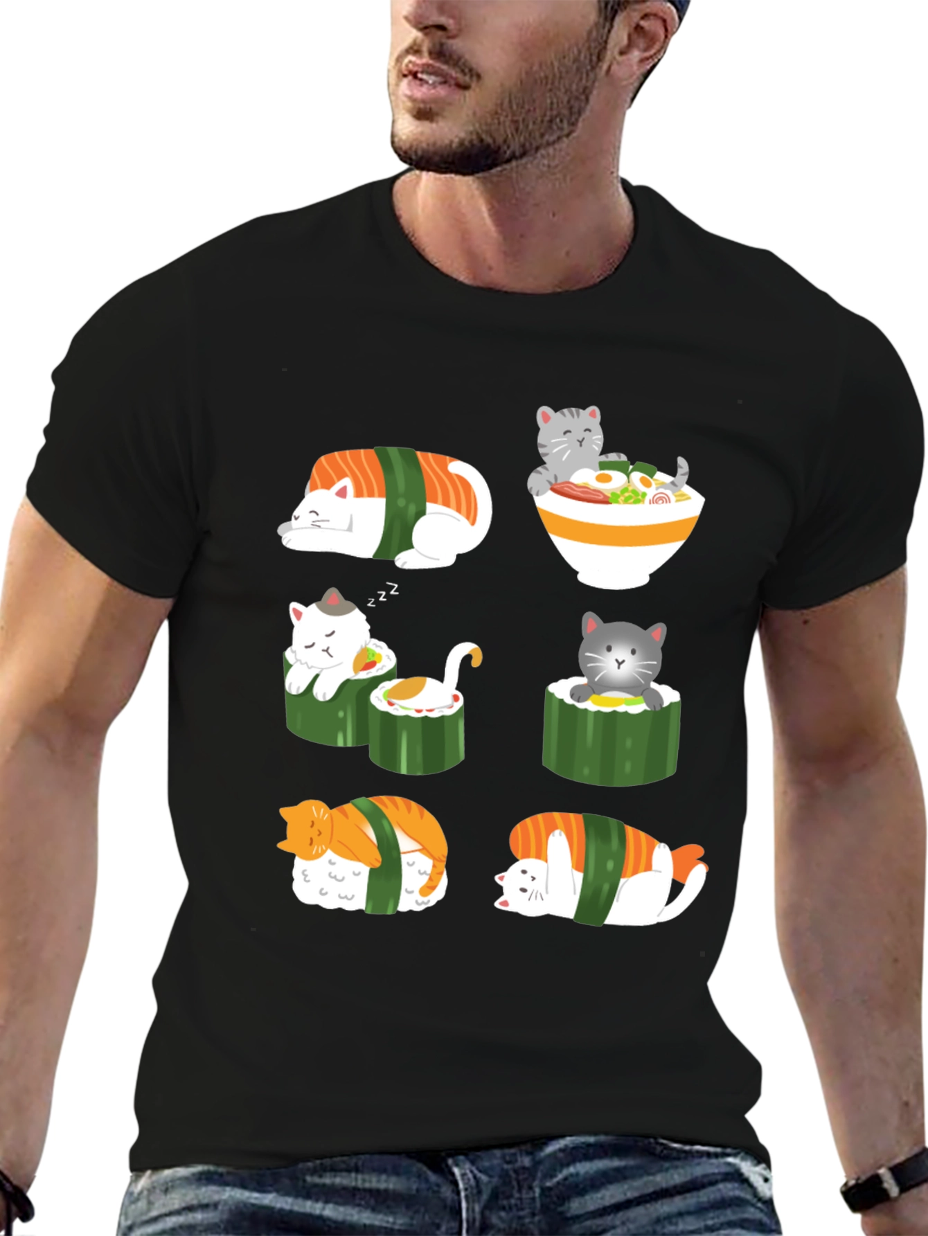 Sushi Cat Graphic T-Shirt