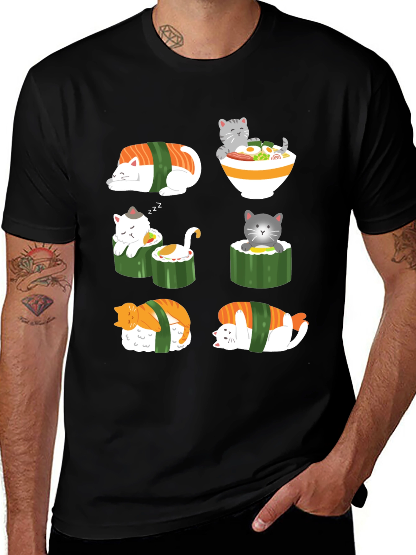 Sushi Cat Graphic T-Shirt