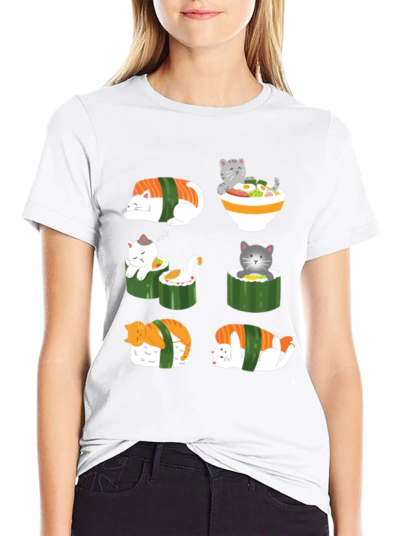 Sushi Cat Graphic T-Shirt