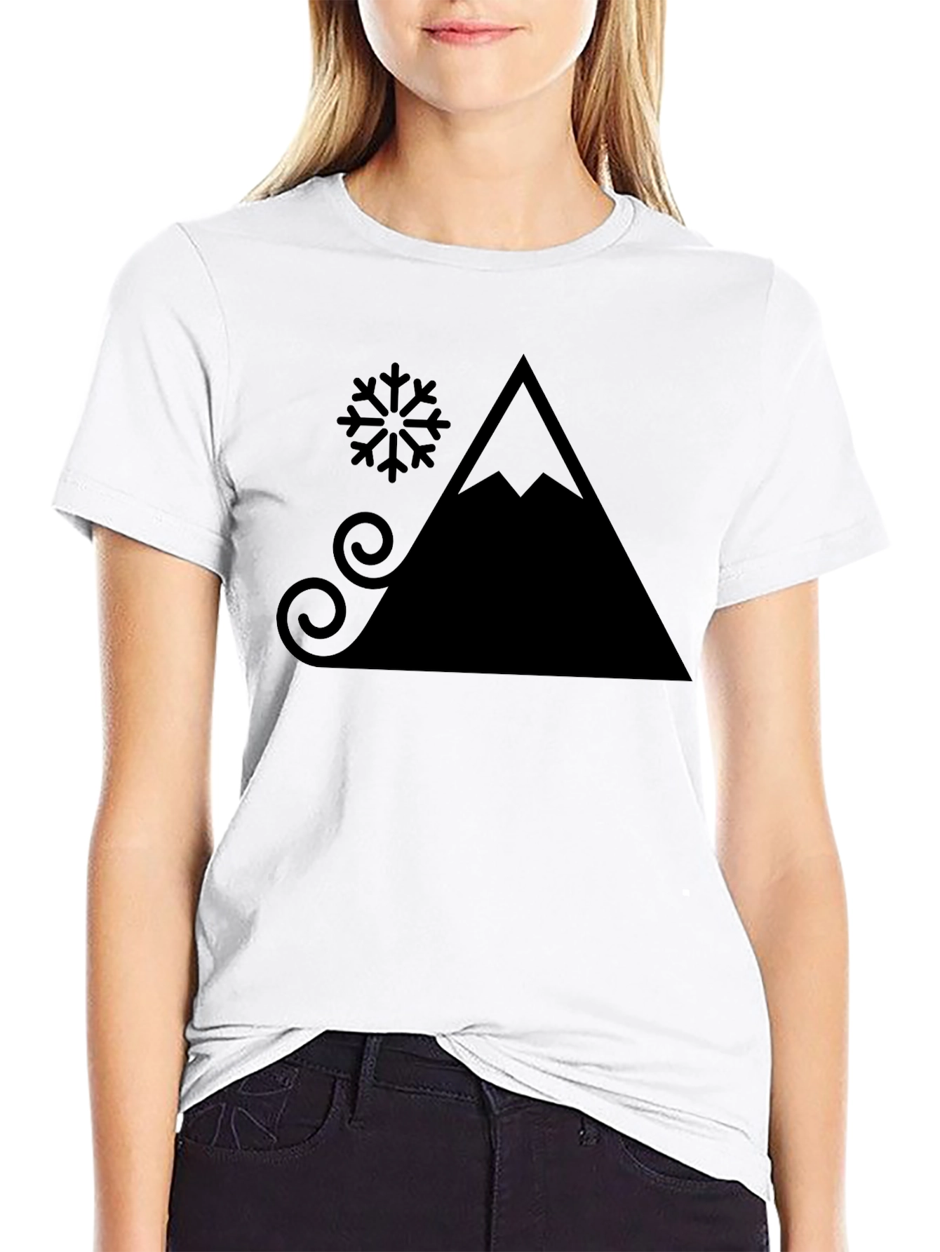 Mountain & Snow T-Shirt - Black Graphic Tee