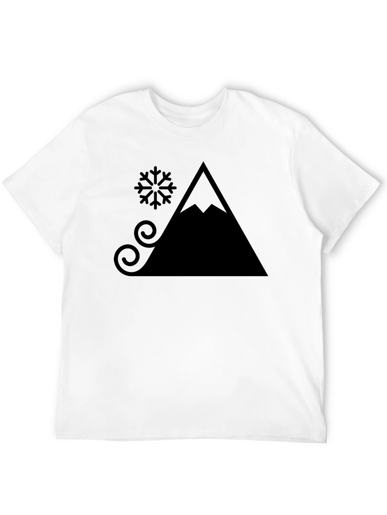 Mountain & Snow T-Shirt - Black Graphic Tee